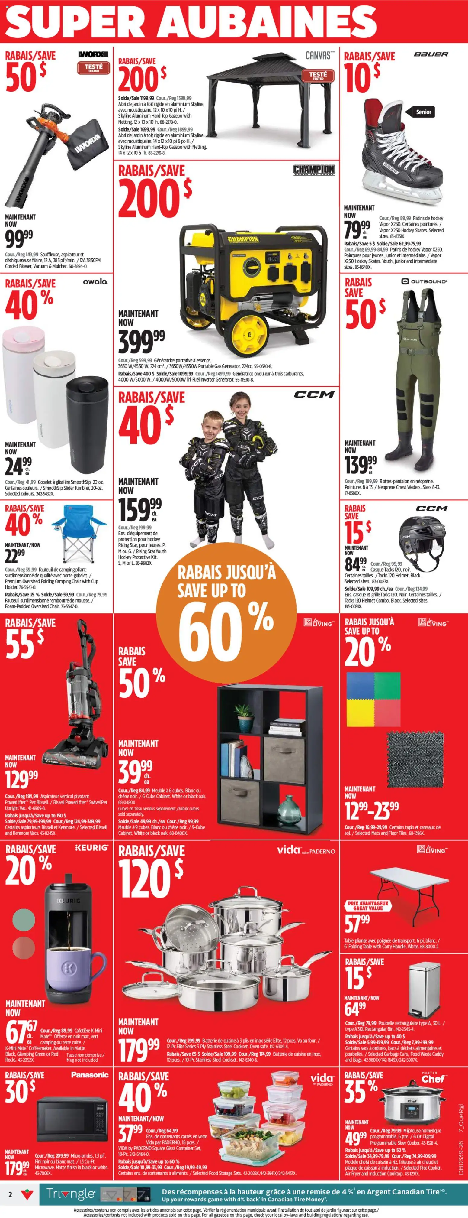 Canadian Tire flyer valid from Sep 24, 2026 | Page: 2 | Products: Rice, Folding table, Fryer, Food