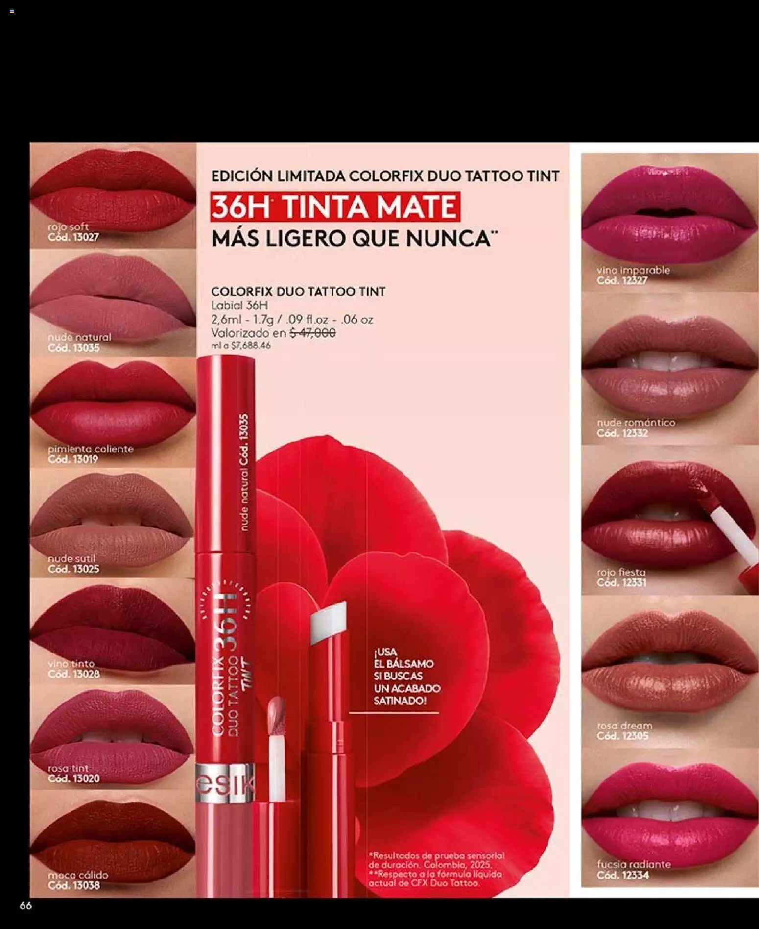Ésika revista - valida desde el 07/08/2026 | Página: 66 | Productos: Pimienta, Bálsamo, Vino tinto, Vino