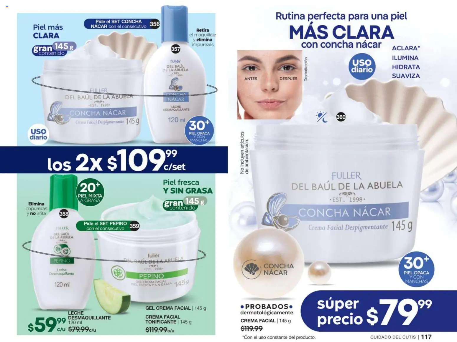 Nuevas ofertas de Fuller válidas en toda la República Mexicana desde el 02/09/2026. ¡Encuentra las mejores ofertas en Fuller campaña 11 2026! | Página: 60 | Productos: Desmaquillante, Crema facial, Pepino, Maquillaje
