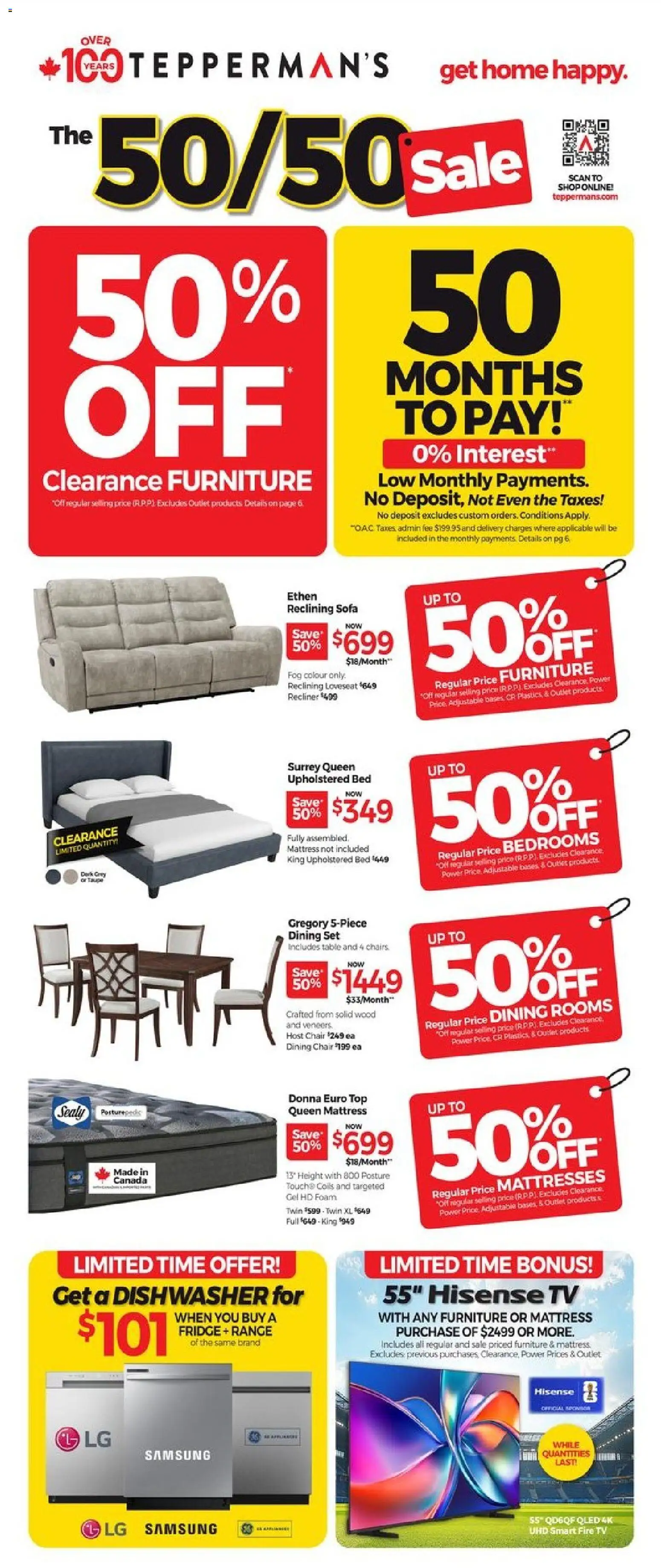 Tepperman's flyer valid from 29.05.2026 | Page: 5 | Products: Dishwasher, Bed, Sofa, Chair