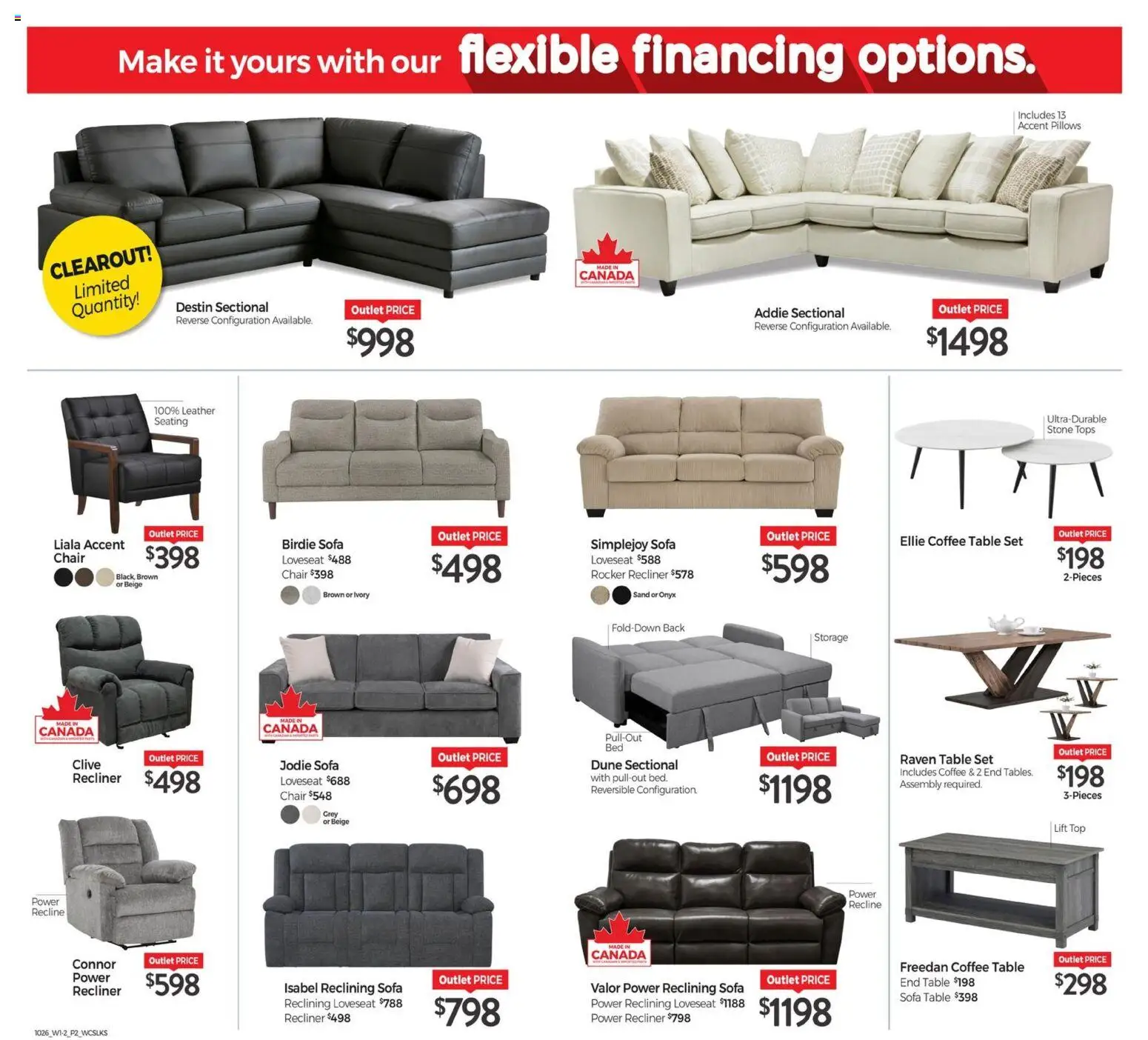 Tepperman's flyer valid from Oct 2, 2026 | Page: 2 | Products: Sofa, Table, Chair, Coffee