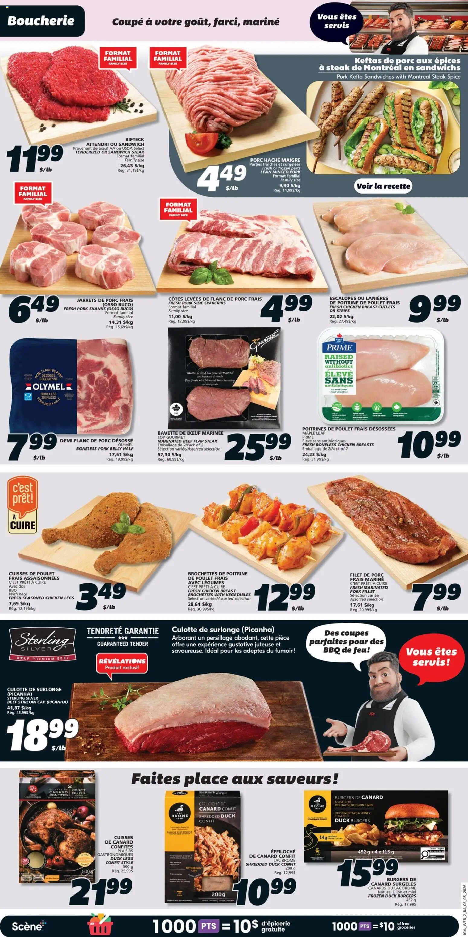IGA flyer valid from Aug 6, 2026 | Page: 5 | Products: Beef, Burgers, Chicken breast cutlets, Legumes