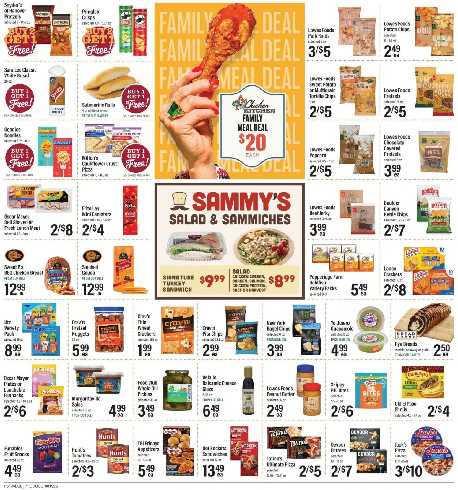 Lowes Foods Weekly Ad - NC - valid from 08/19/2026 | Page: 11 | Products: Bread, Chips, Salad, Cauliflower