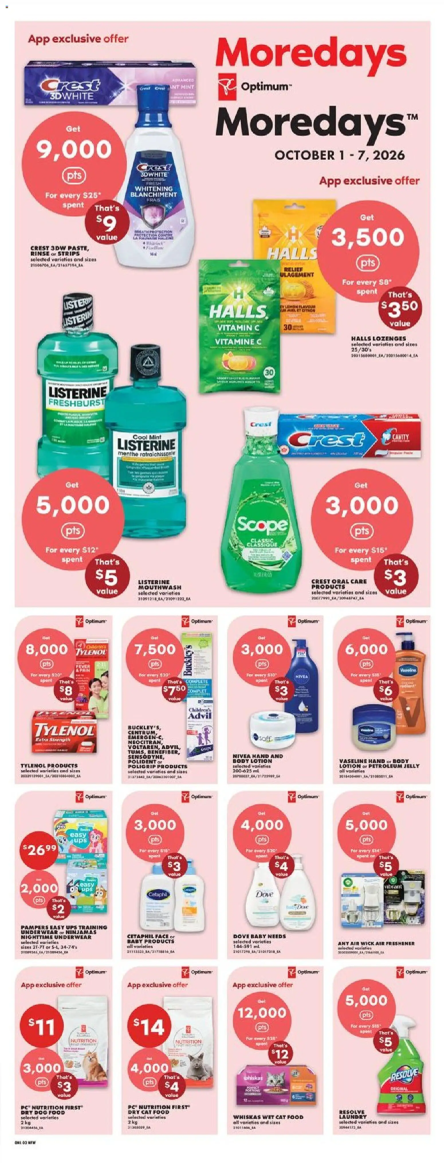 No Frills flyer valid from Oct 1, 2026 | Page: 7 | Products: PC, Dog food, Strips, Air freshener