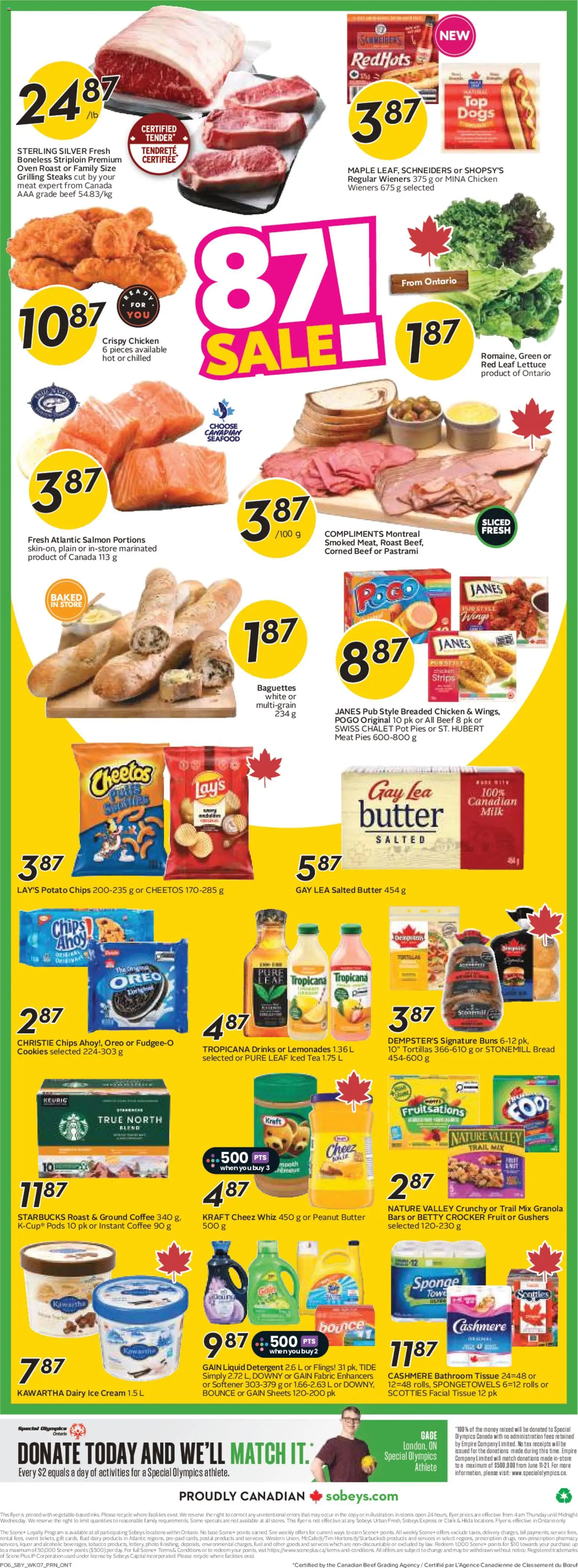 Sobeys flyer valid from 11.06.2026 | Page: 4 | Products: Ice cream, Bread, Coffee, Chicken