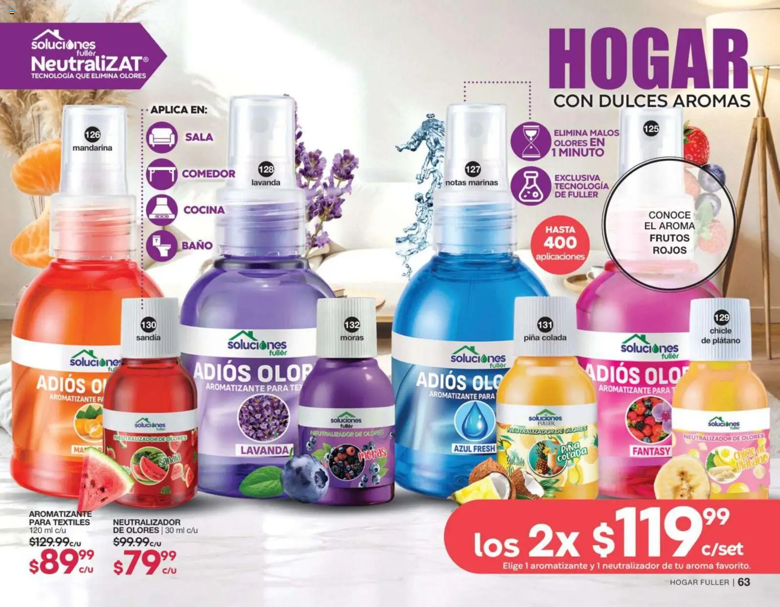 Nuevas ofertas de Fuller válidas en toda la República Mexicana desde el 02/09/2026. ¡Encuentra las mejores ofertas en Fuller campaña 11 2026! | Página: 33 | Productos: Plátano, Dulces, Baño, Sala