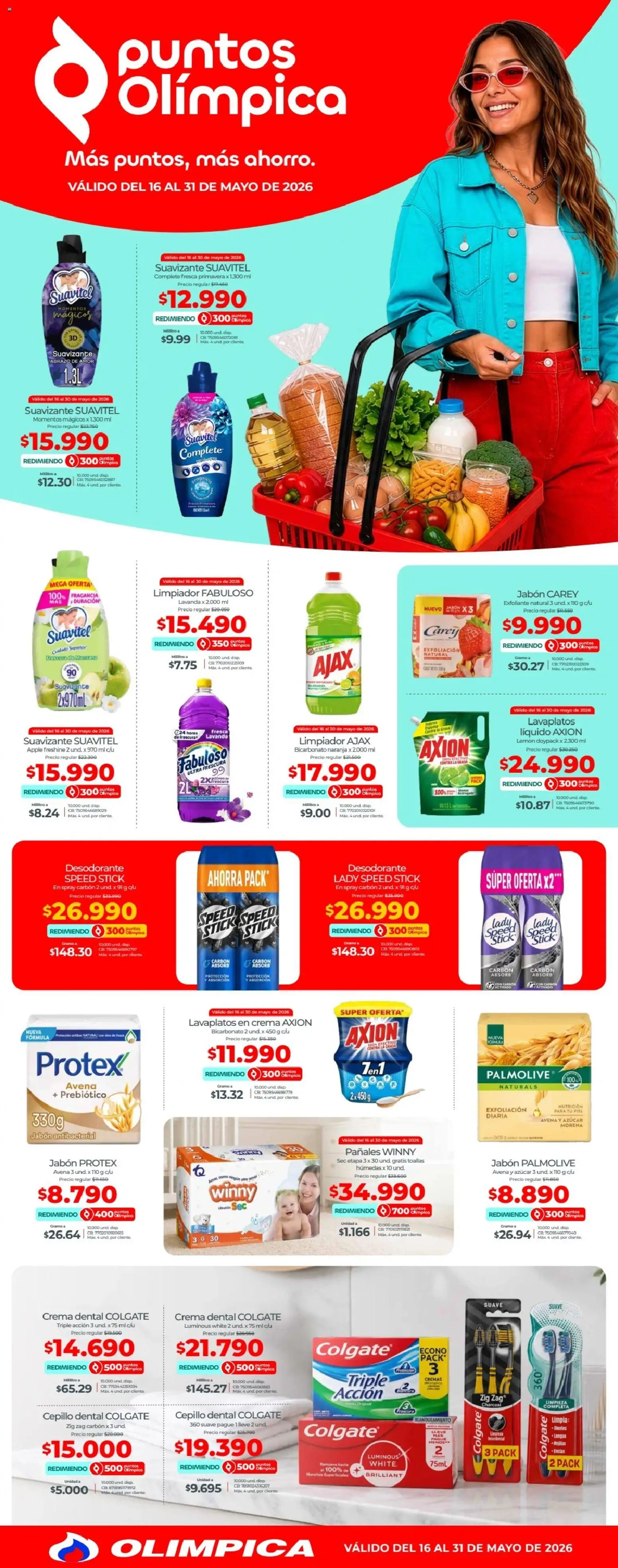 Olímpica revista - valida desde el 16.05.2026 | Página: 1 | Productos: Azucar, Suavizante, Manzana, Cepillo