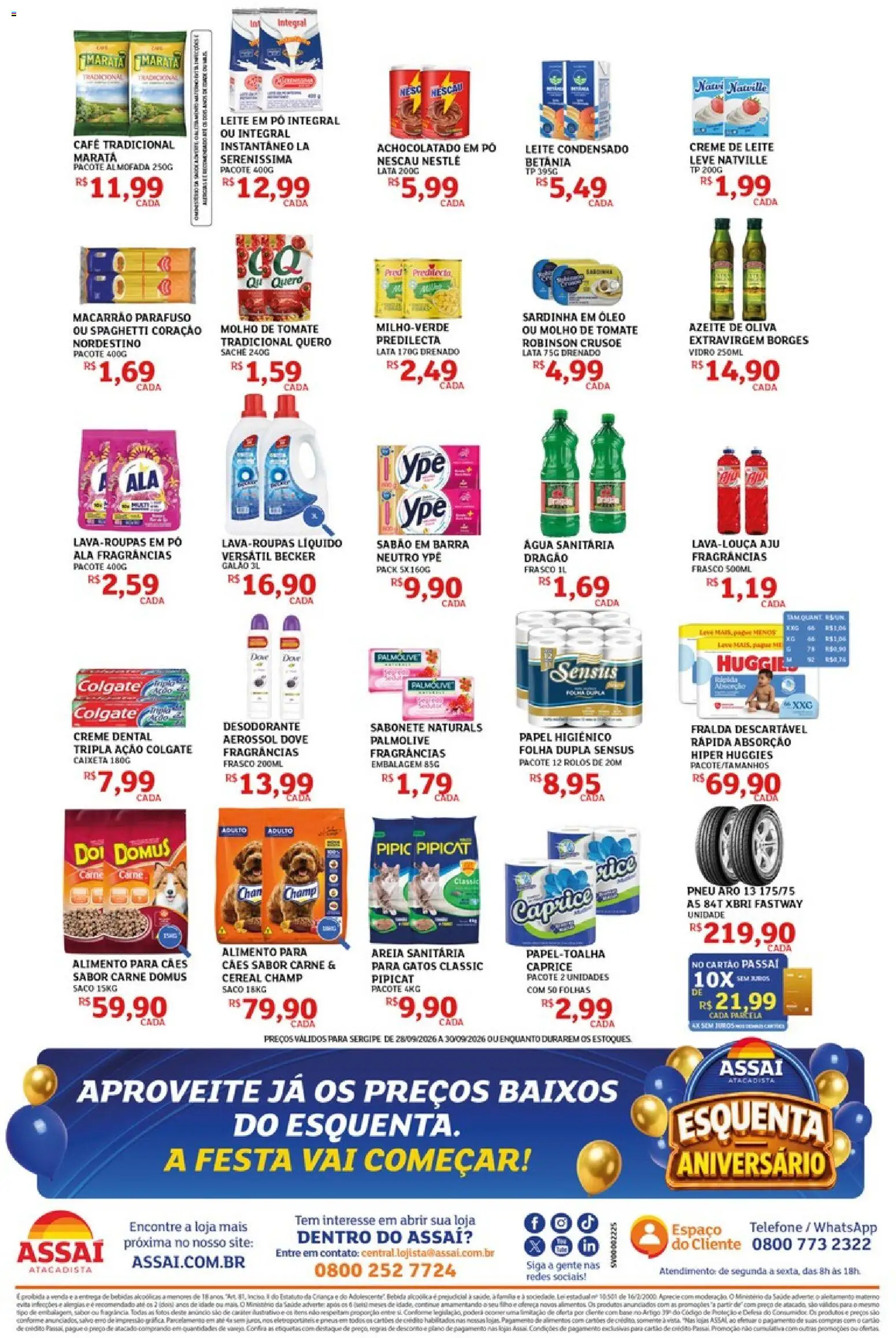 Assaí Atacadista Folheto - válido de 28/09/2026 | Página: 2 | Produtos: Sabão em barra, Pó, Molho de tomate, Leite condensado