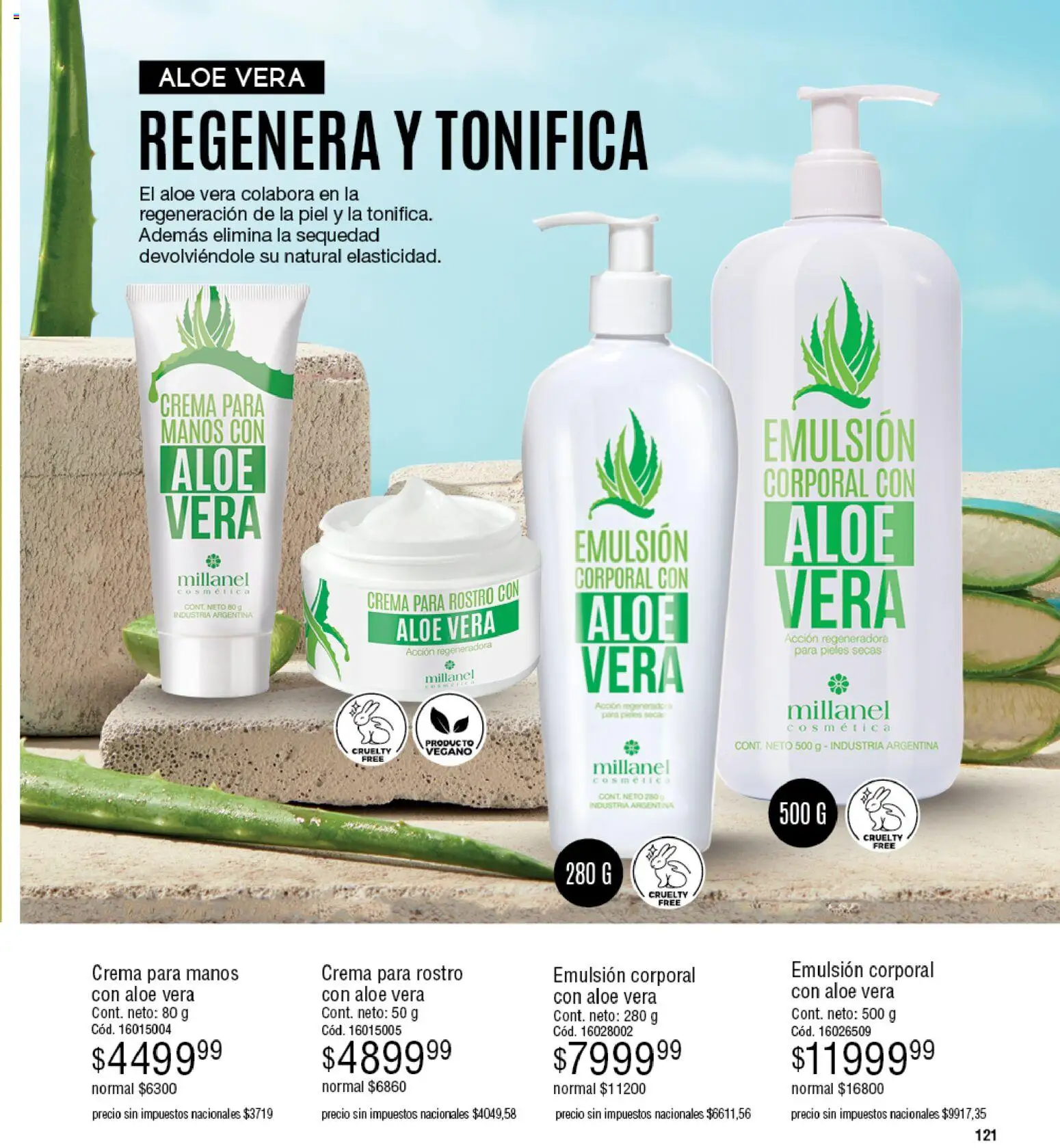 Millanel - Catálogo │ válido desde el 30/03/2026 | Página: 121 | Productos: Crema para manos, Emulsión, Aloe Vera, Crema