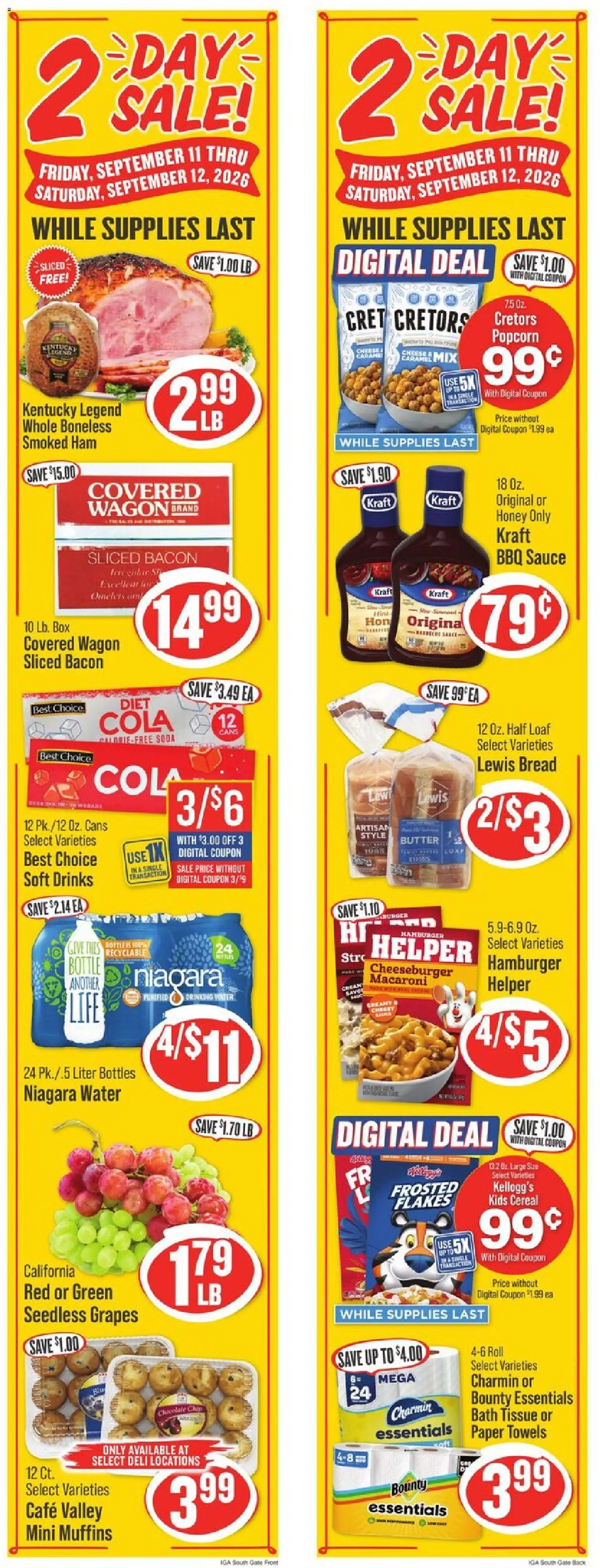 IGA Weekly Ad - valid from 09/09/2026 | Page: 2 | Products: Popcorn, Honey, Ham, Bacon