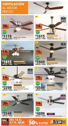 Vista previa de Home Depot catálogo, nuevo folleto de la tienda, válido en México a partir del 14/07/2026 | Página: 16 | Productos: Ventilador