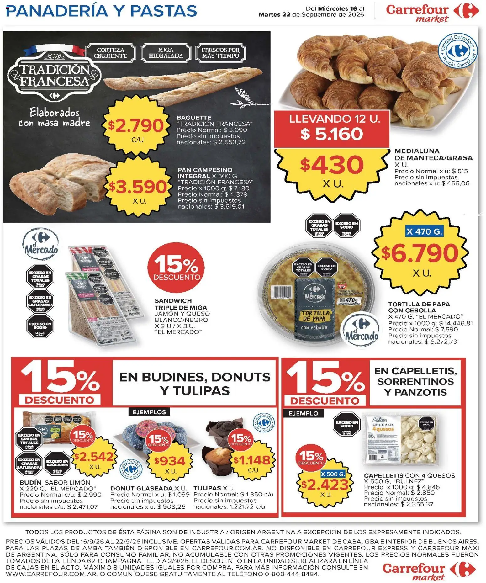 Carrefour Market catálogo │ válido desde el 16/09/2026 | Página: 11 | Productos: Masa, Panadería, Queso, Jamón