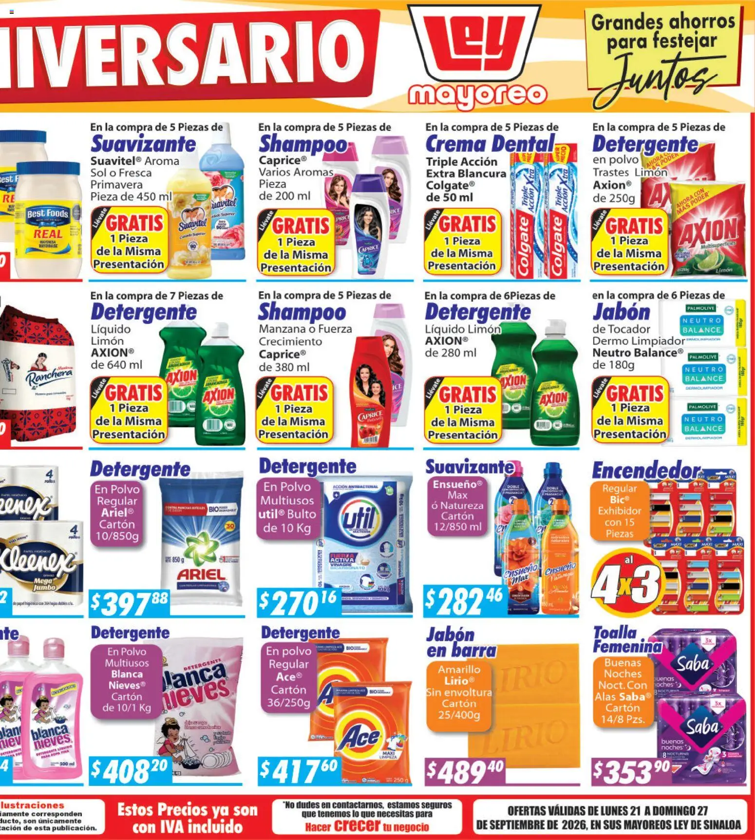 Nuevas ofertas de Casa Ley válidas en toda la República Mexicana desde el 21/09/2026. ¡Encuentra las mejores ofertas en Casa Ley folleto Sinaloa! | Página: 2 | Productos: Limón, Toalla, Barra, Jabón