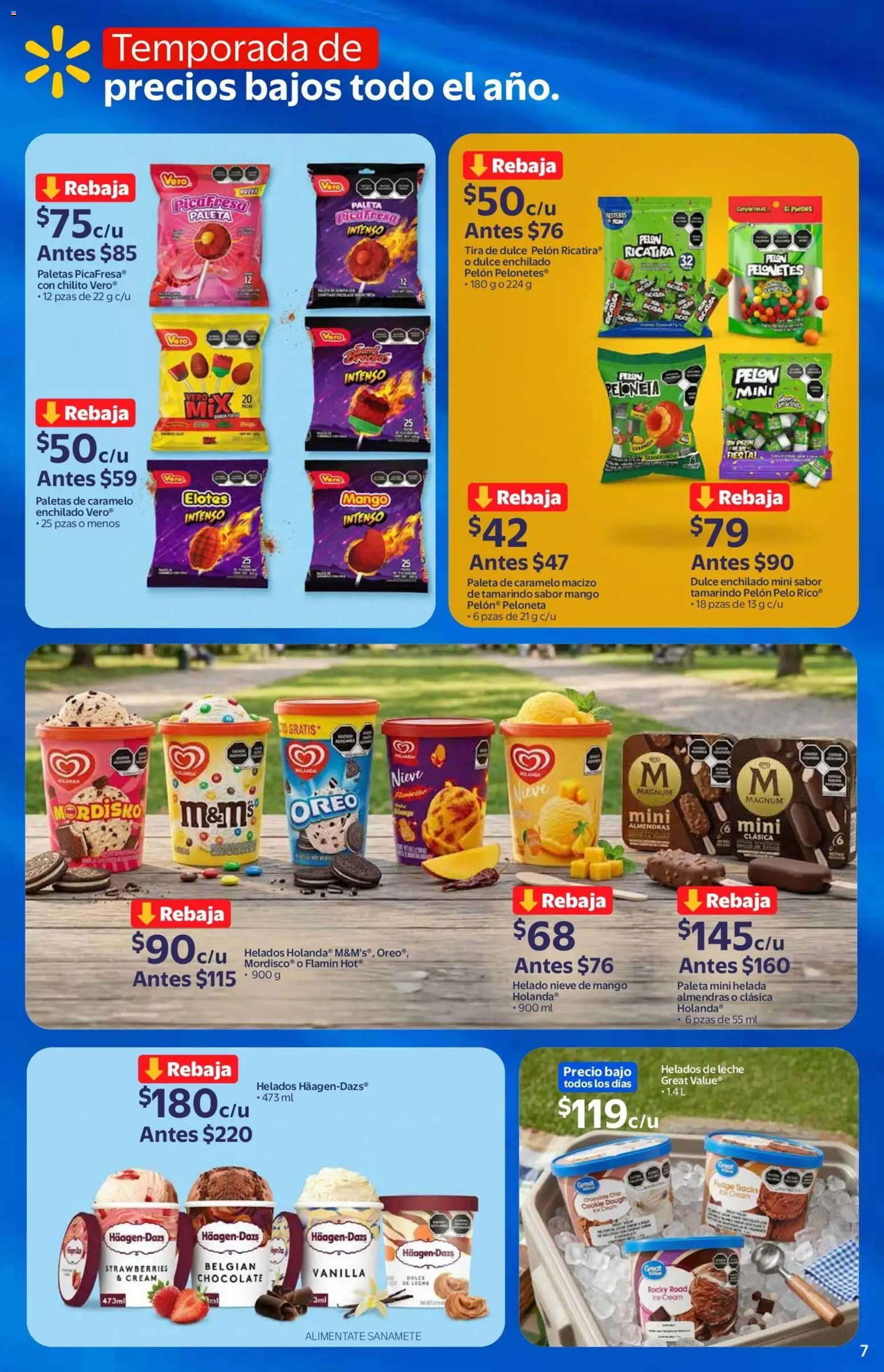 Nuevas ofertas de Walmart válidas en toda la República Mexicana desde el 03.06.2026. ¡Encuentra las mejores ofertas en Walmart folleto! | Página: 7 | Productos: Paleta, Mango, Chocolate, Helado