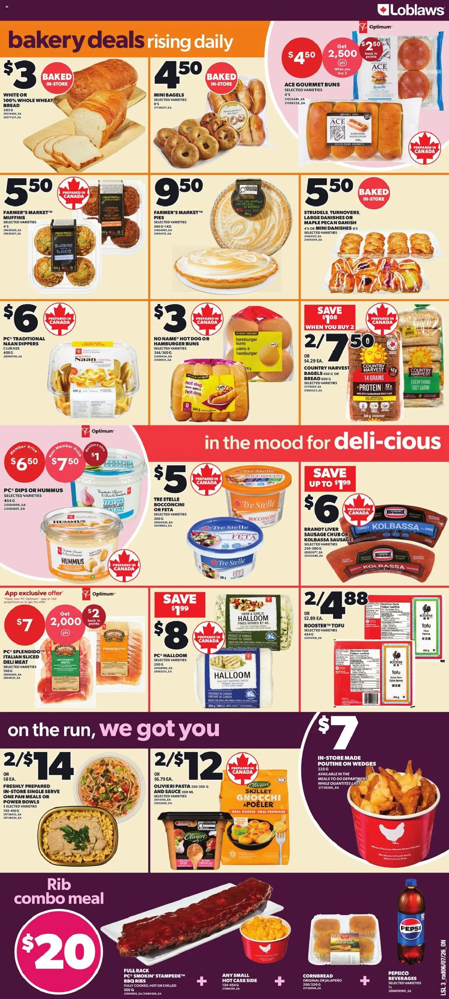 Loblaws flyer valid from Jul 9, 2026 | Page: 5 | Products: Cream, Bakery, Yogurt, Coffee