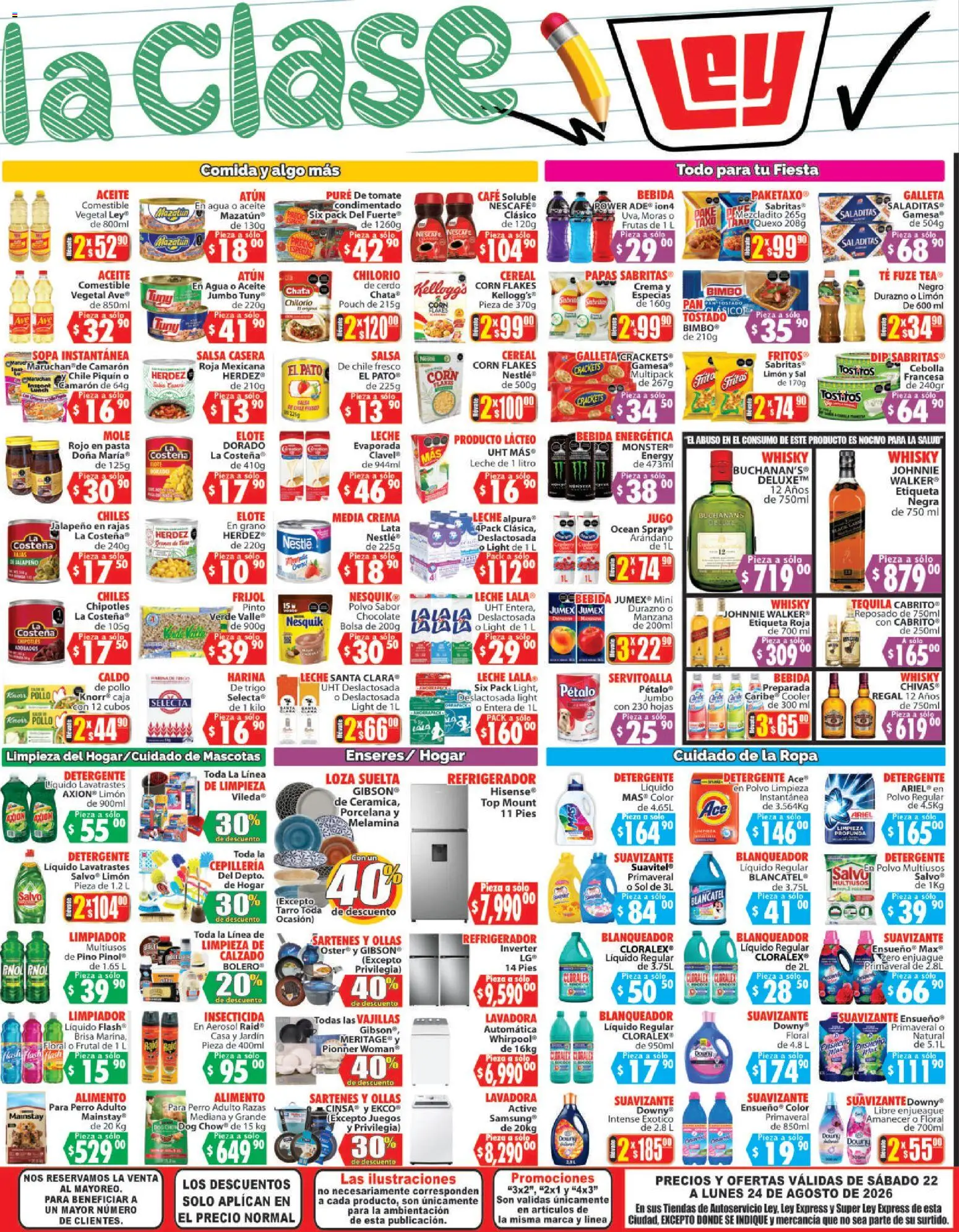 Nuevas ofertas de Casa Ley válidas en toda la República Mexicana desde el 22/08/2026. ¡Encuentra las mejores ofertas en Casa Ley folleto Autoservicio! | Página: 4 | Productos: Pure de Tomate, Detergente líquido, Top, Té