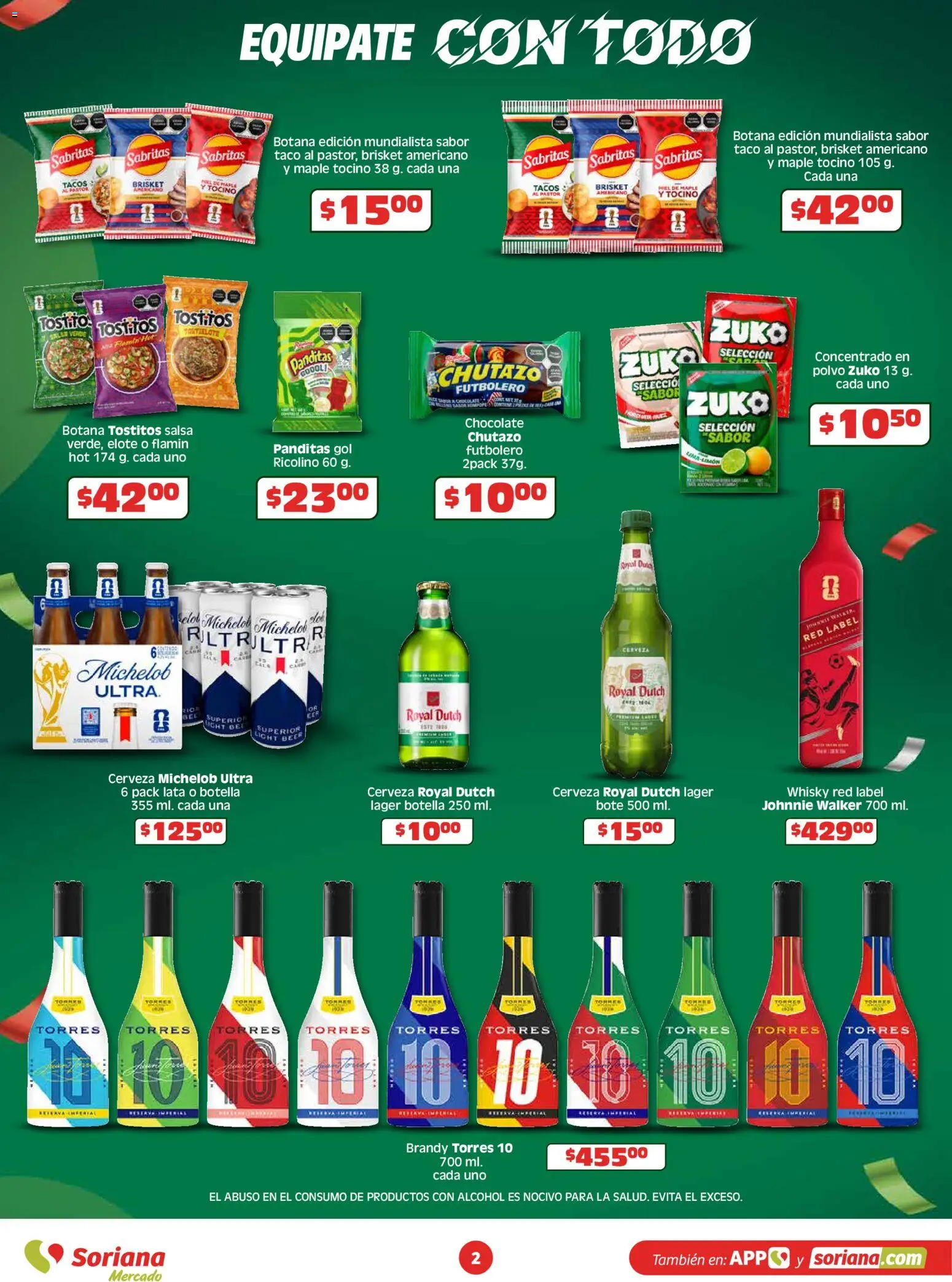 Nuevas ofertas de Soriana válidas en toda la República Mexicana desde el 14.05.2026. ¡Encuentra las mejores ofertas en Soriana En México apoyamos con todo Mercado Nacional! | Página: 2 | Productos: Tocino, Chocolate, Taco, Polvo