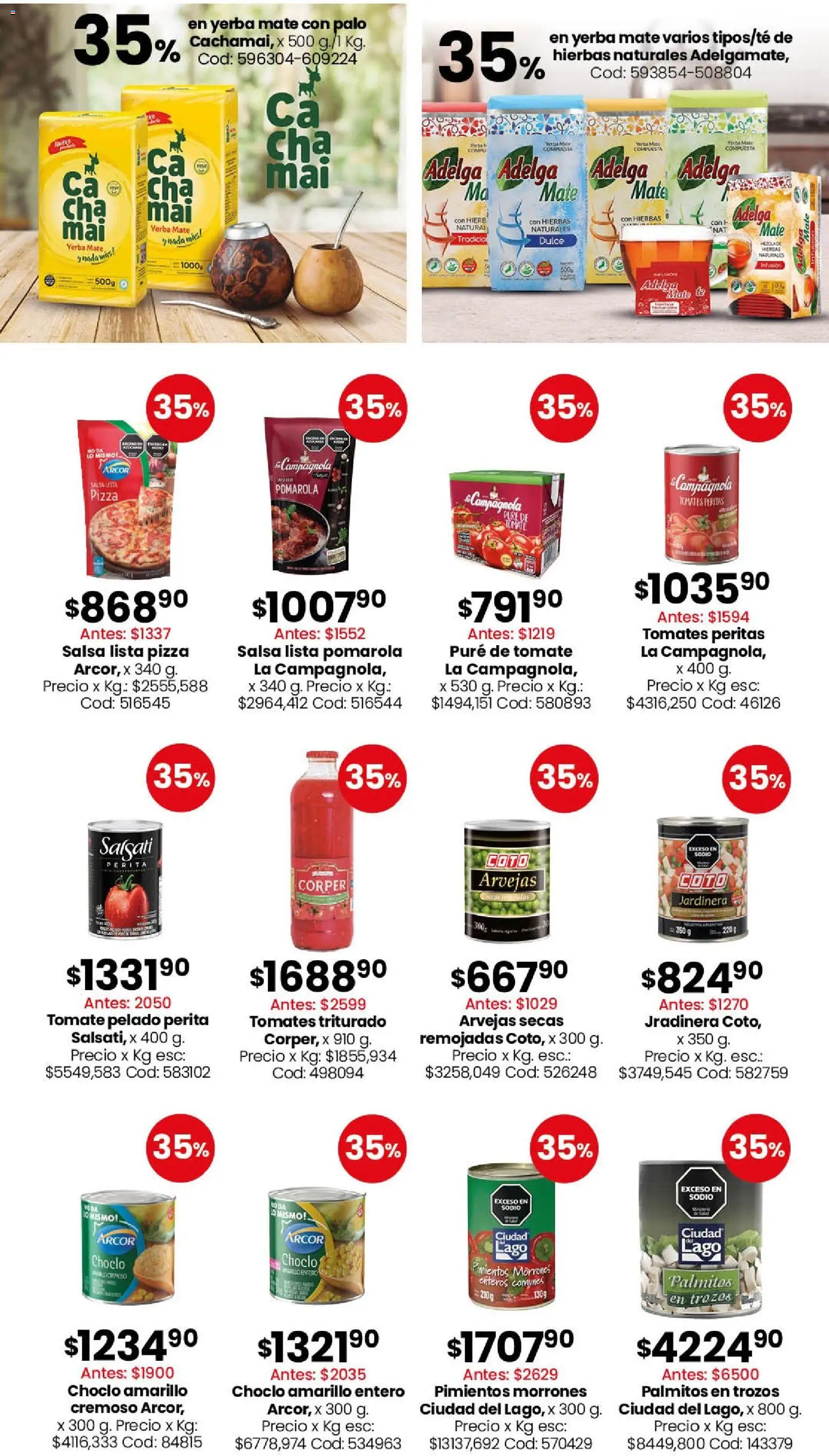 Coto - Almacén y bebidas │ válido desde el 18.05.2026 | Página: 4 | Productos: Yerba, Pure de Tomate, Pizza, Tomates