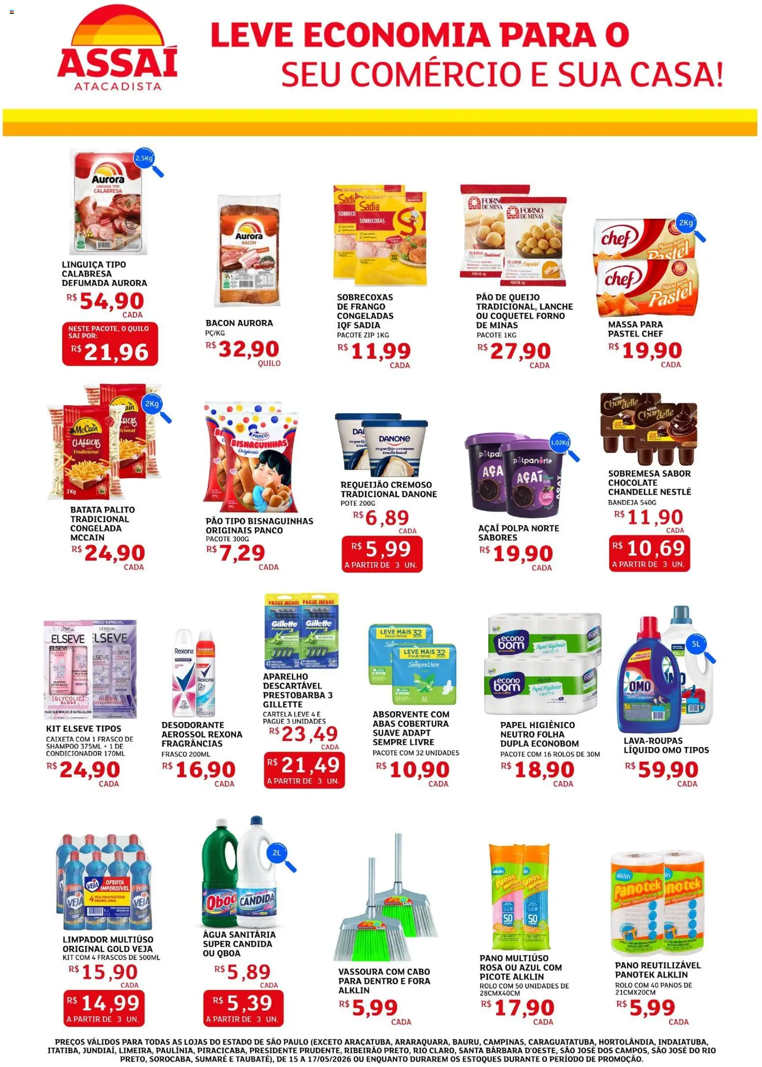 Assaí Atacadista Folheto - válido de 15.05.2026 | Página: 2 | Produtos: Desodorante, Queijo, Frango, Água sanitária