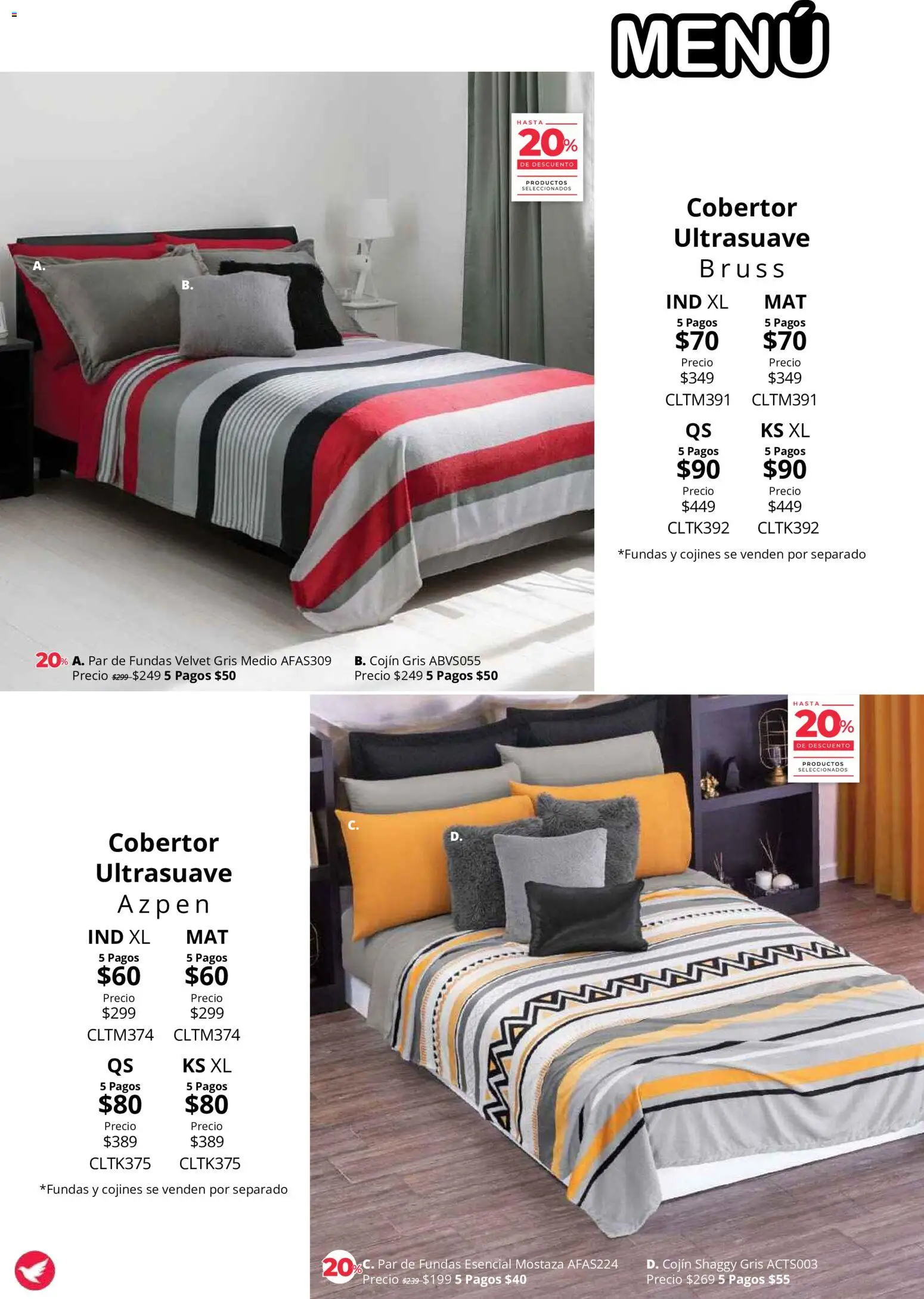 Nuevas ofertas de Colchas Concord válidas en toda la República Mexicana desde el 01/08/2026. ¡Encuentra las mejores ofertas en Colchas Concord catálogo Colección Cobertor! | Página: 105 | Productos: Mostaza, Cobertor