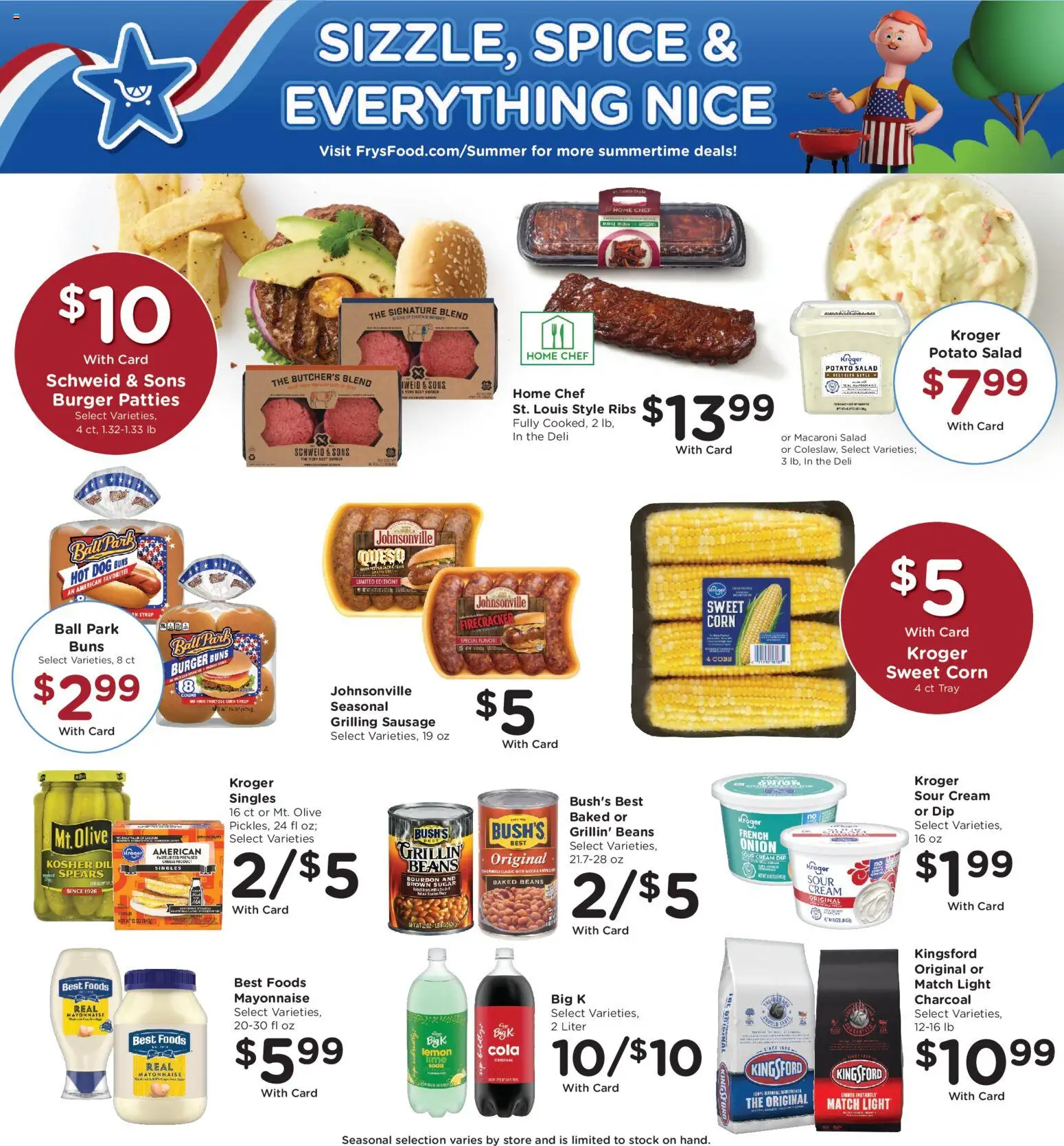Fry's Food Weekly Ad - valid from 27.05.2026 | Page: 4 | Products: Corn, Bourbon, Salad, Onion