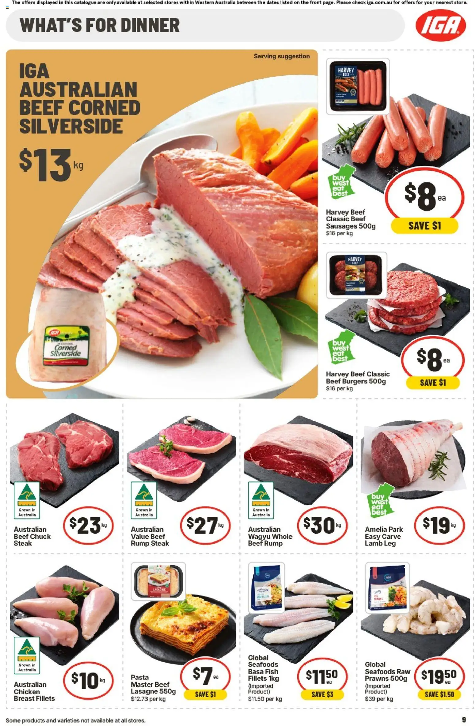 IGA catalogue - valid from 15.04.2026 | Page: 9 | Products: Bagels, Beef, Prawns