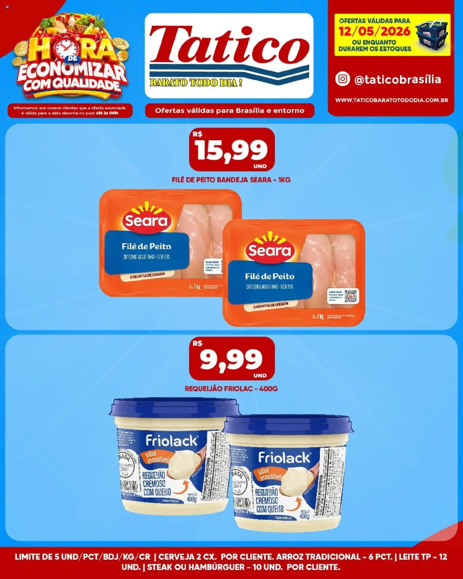 Tatico Folheto - válido de 12.05.2026 | Página: 11 | Produtos: Leite, Queijo, Arroz, Requeijão