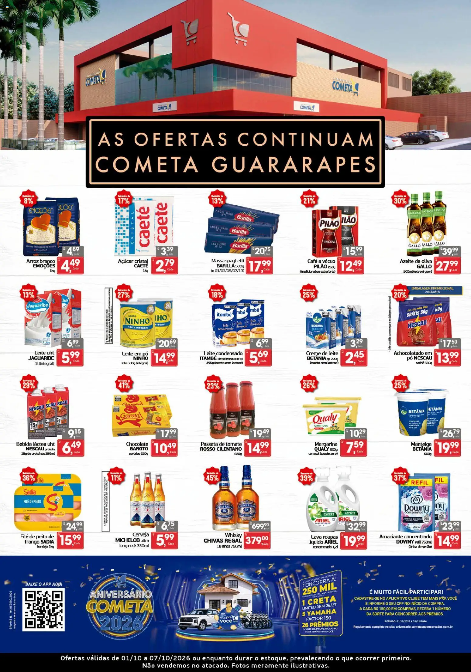 Cometa Supermercados Folheto - válido de 01/10/2026 | Página: 1 | Produtos: Manteiga, Creme, Frango, Açúcar cristal