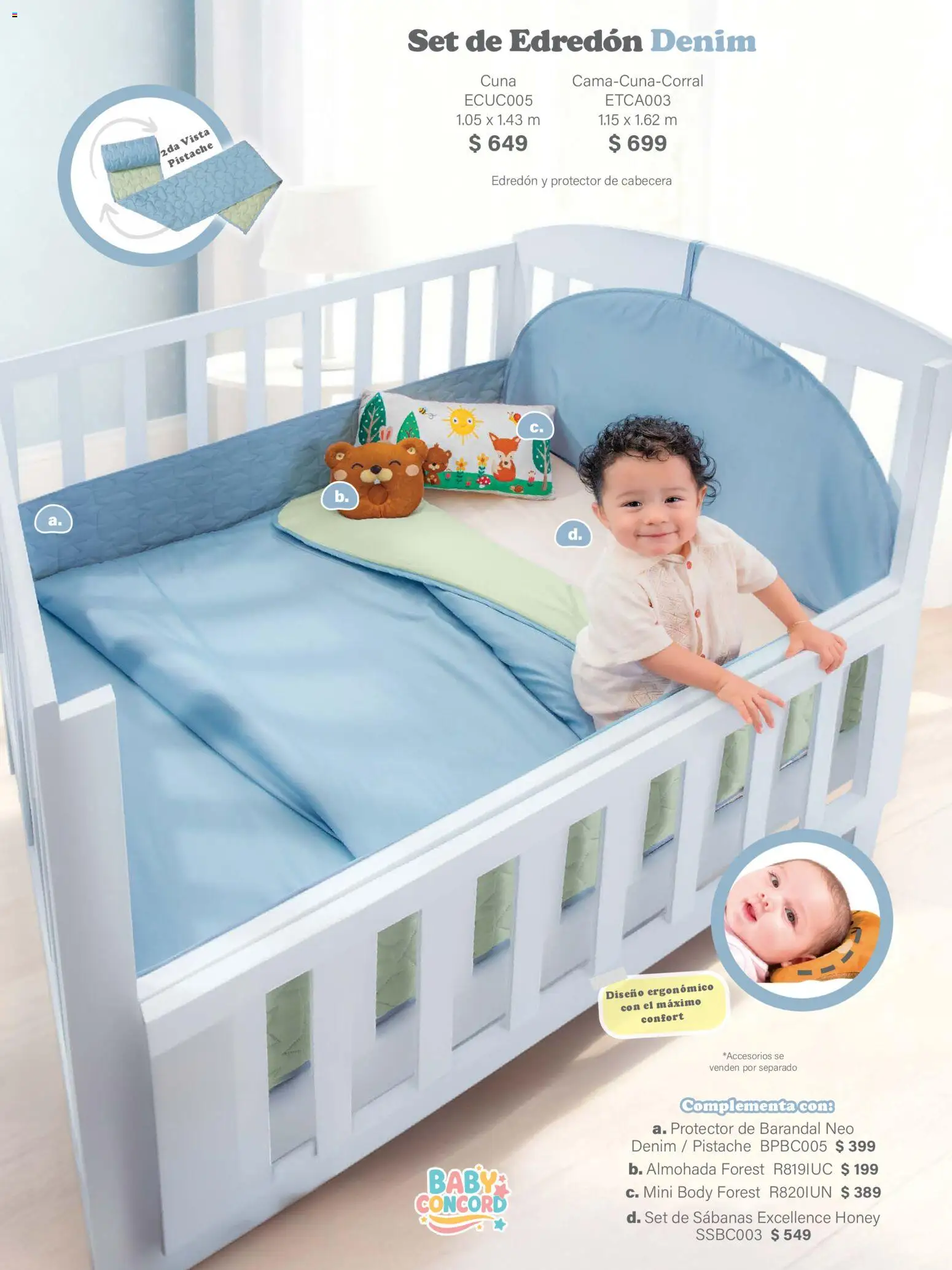Nuevas ofertas de Colchas Concord válidas en toda la República Mexicana desde el 01/02/2026. ¡Encuentra las mejores ofertas en Colchas Concord catálogo Baby! | Página: 4 | Productos: Cabecera, Almohada, Cuna, Sabanas