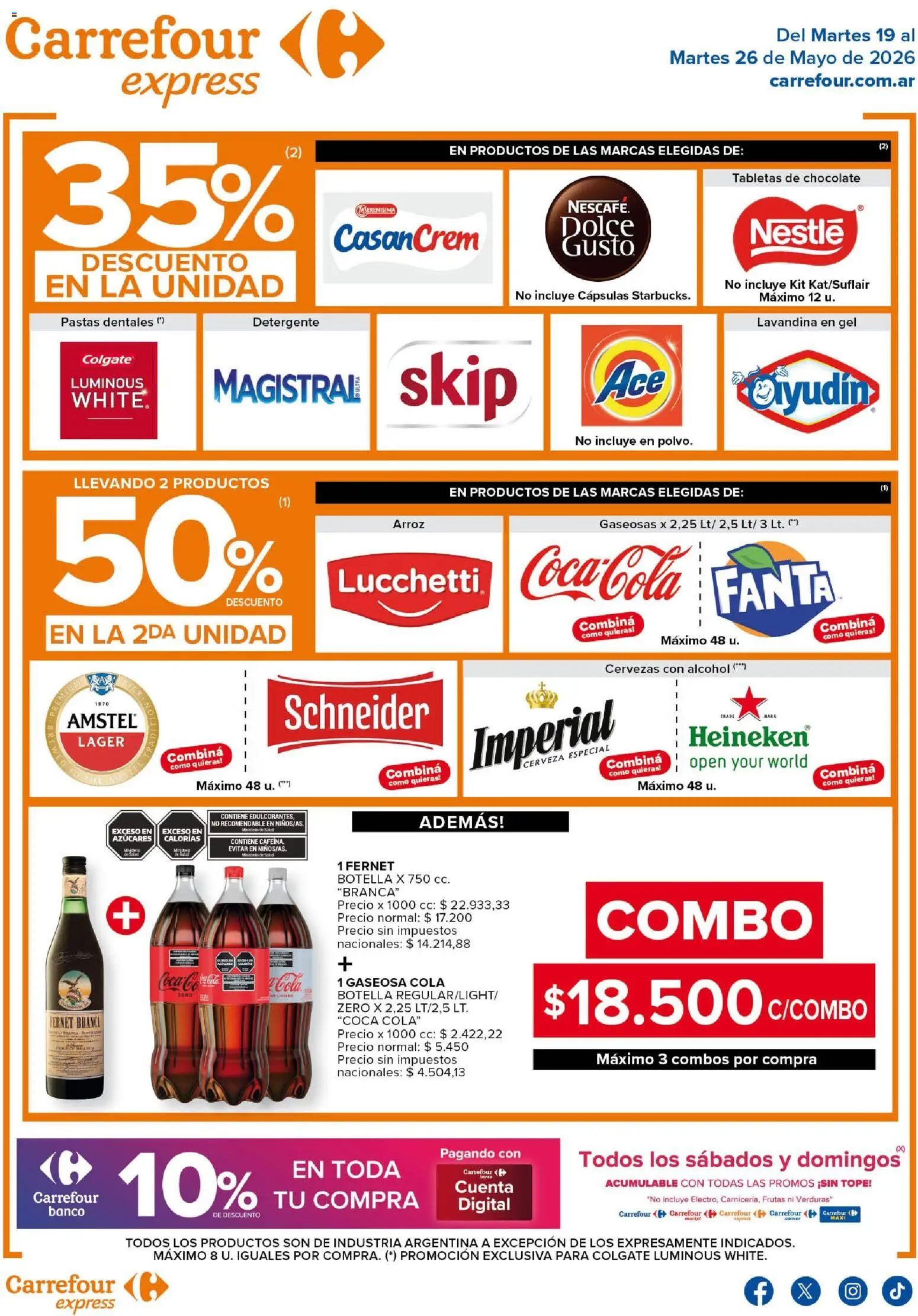Carrefour Express - Ofertas │ válido desde el 19.05.2026 | Página: 2 | Productos: Botella, Detergente, Chocolate, Cerveza