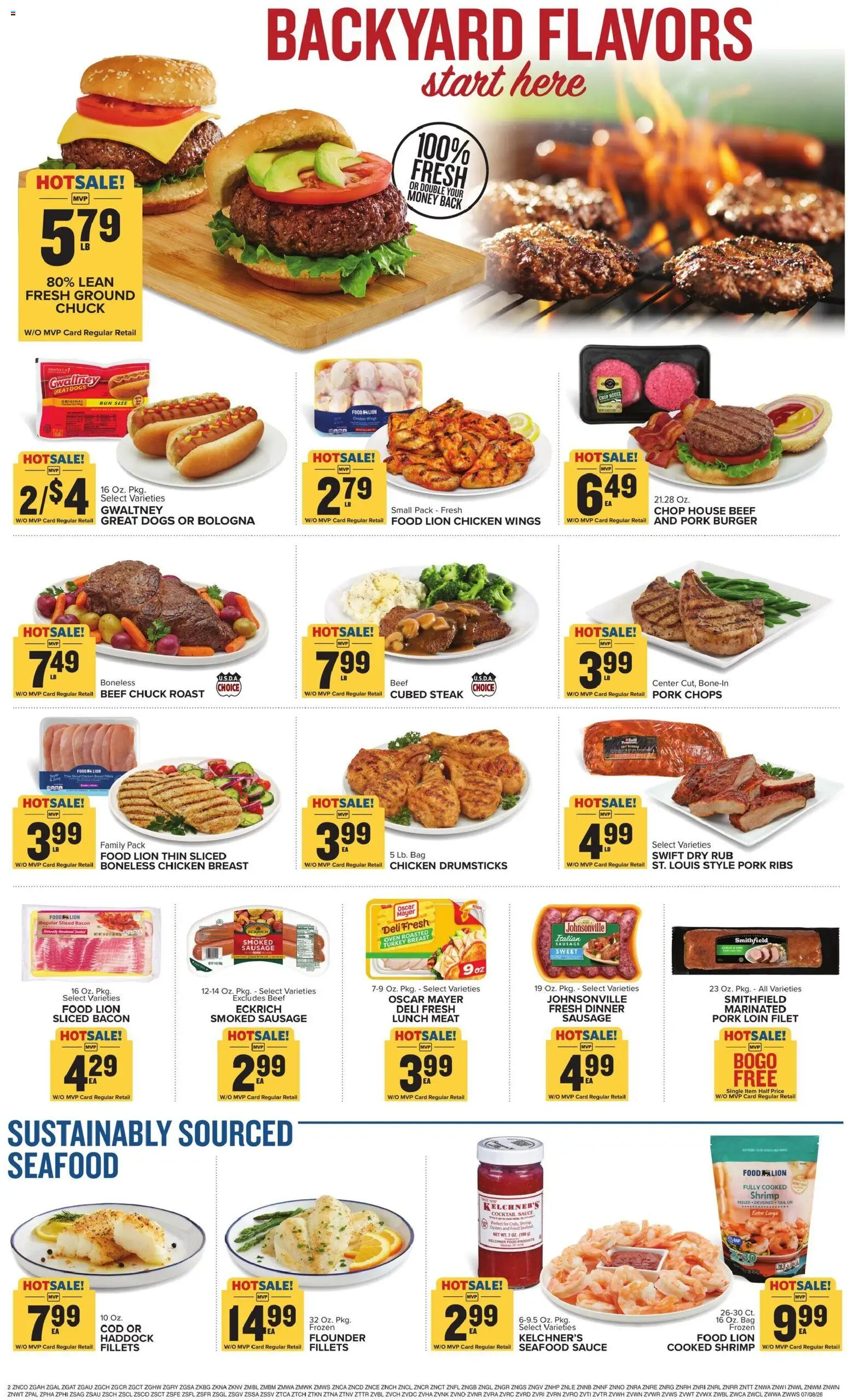 Food Lion Weekly Ad - valid from 07/08/2026 | Page: 4 | Products: Sausage, Garlic, Bag, Oven