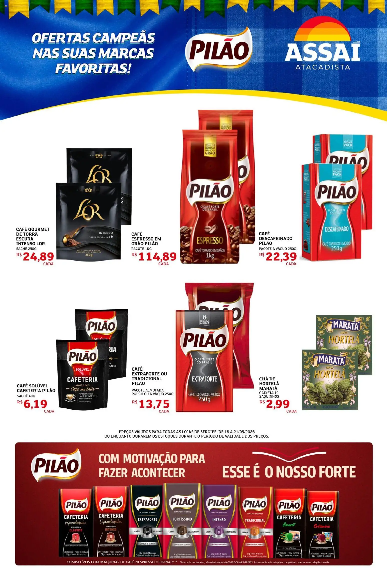 Assaí Atacadista Folheto - válido de 18.05.2026 | Página: 3 | Produtos: Grade, Hortelã, Leite, Café
