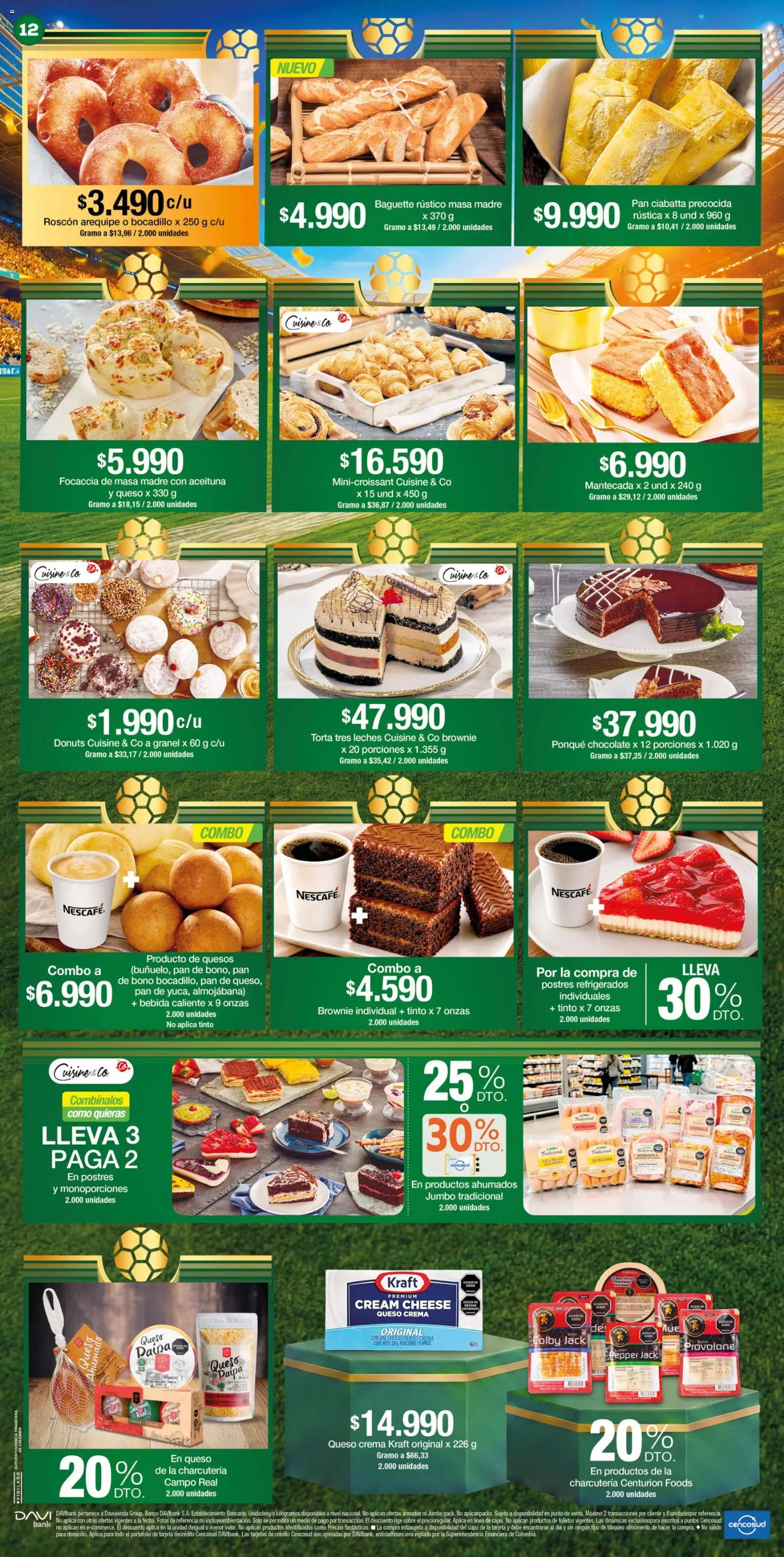 Jumbo revista - valida desde el 25/06/2026 | Página: 12 | Productos: Ponqué, Crema, Focaccia, Chocolate
