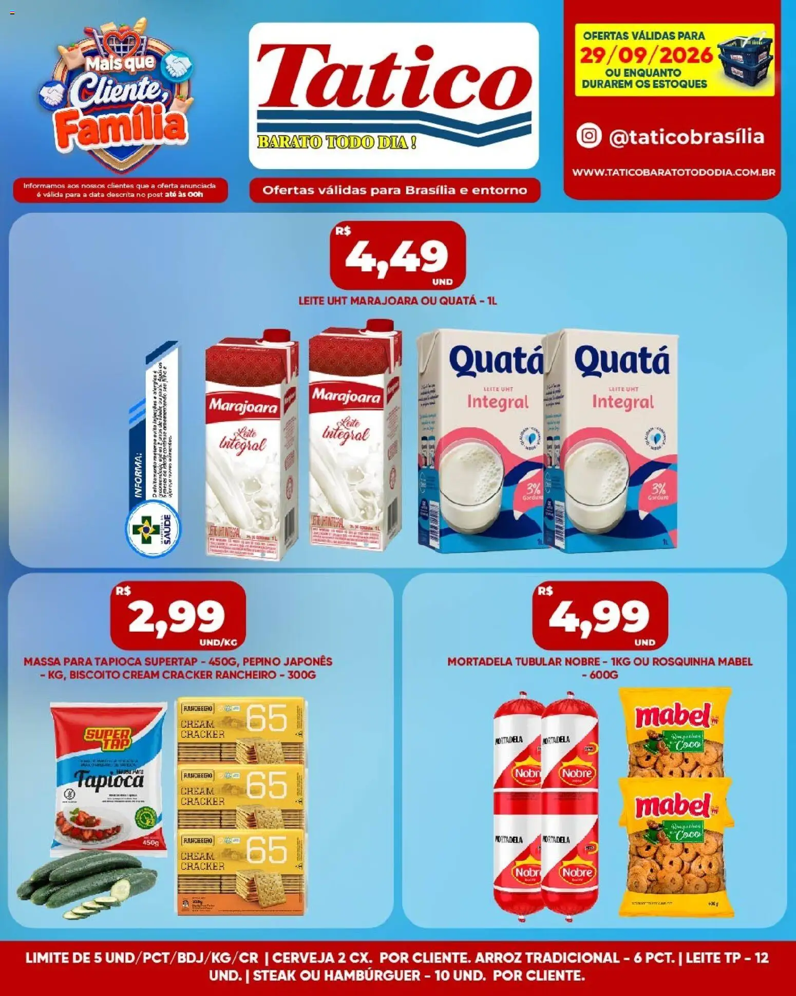 Tatico Folheto - válido de 29/09/2026 | Página: 3 | Produtos: Coco, Leite, Arroz, Rosquinha