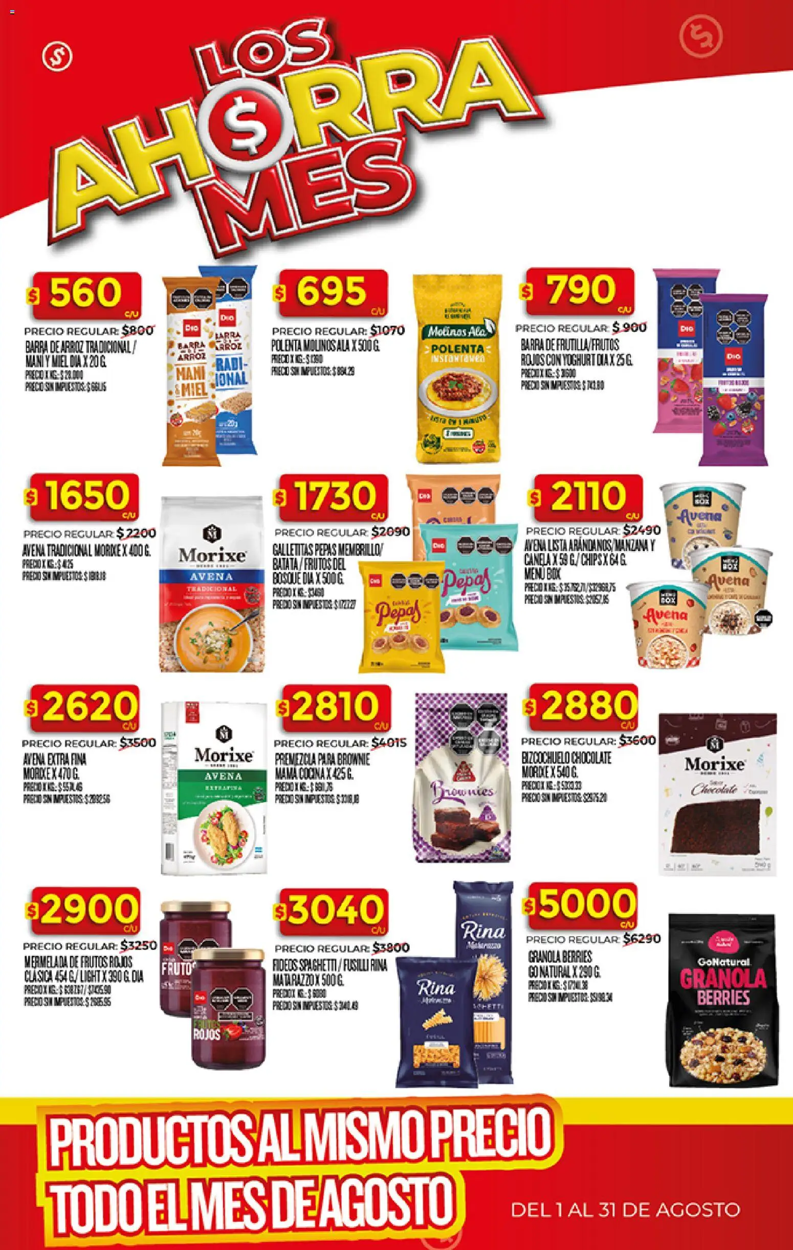 Supermercado DIA Ahorra Mes - Agosto │ válido desde el 03/08/2026 | Página: 4 | Productos: Batata, Mani, Manzana, Fideos
