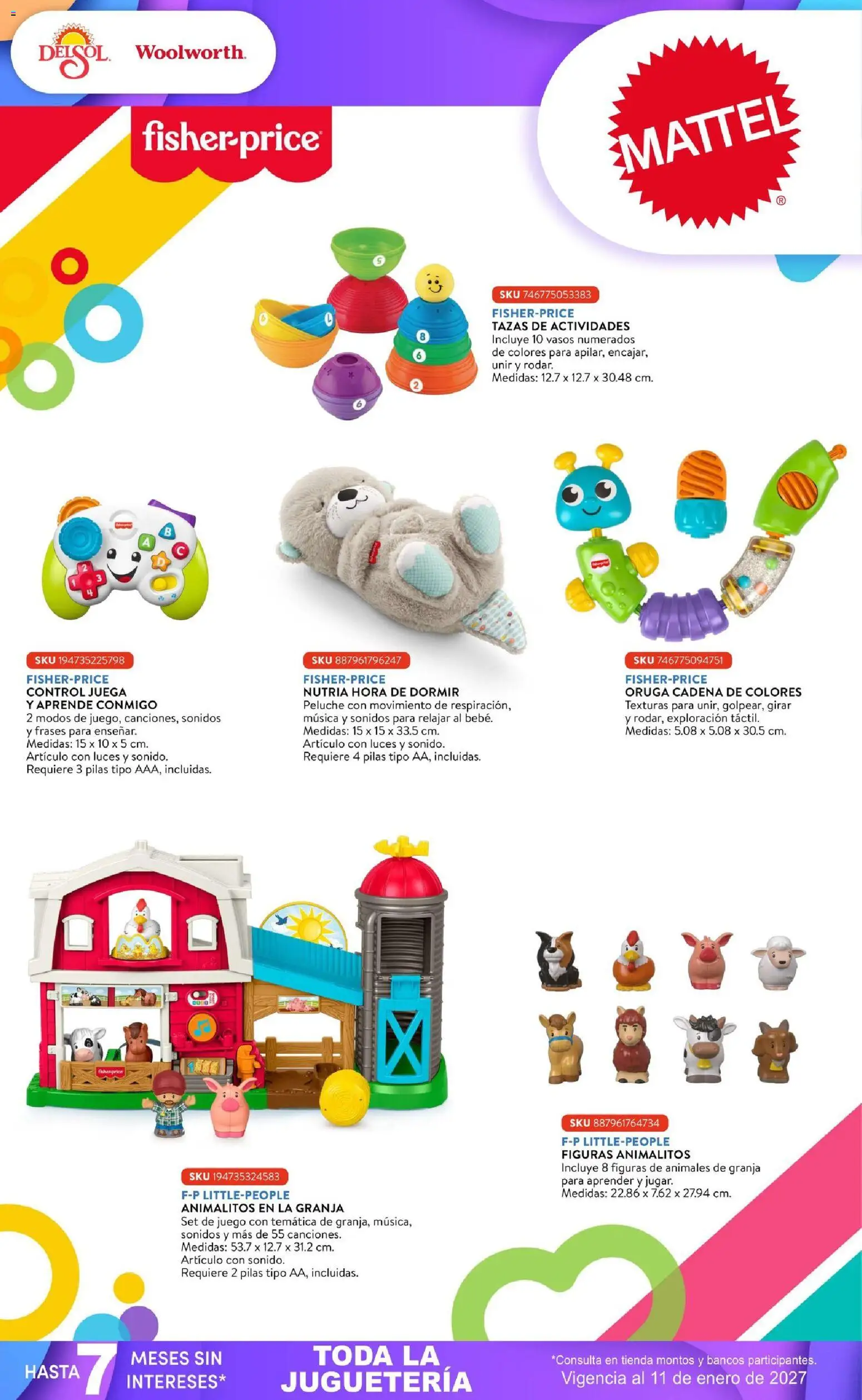Nuevas ofertas de Del Sol y Woolworth válidas en toda la República Mexicana desde el 01/10/2026. ¡Encuentra las mejores ofertas en Del Sol y Woolworth catálogo El Castillo del Juguete! | Página: 9 | Productos: Juego, Vasos, Cadena, Pilas