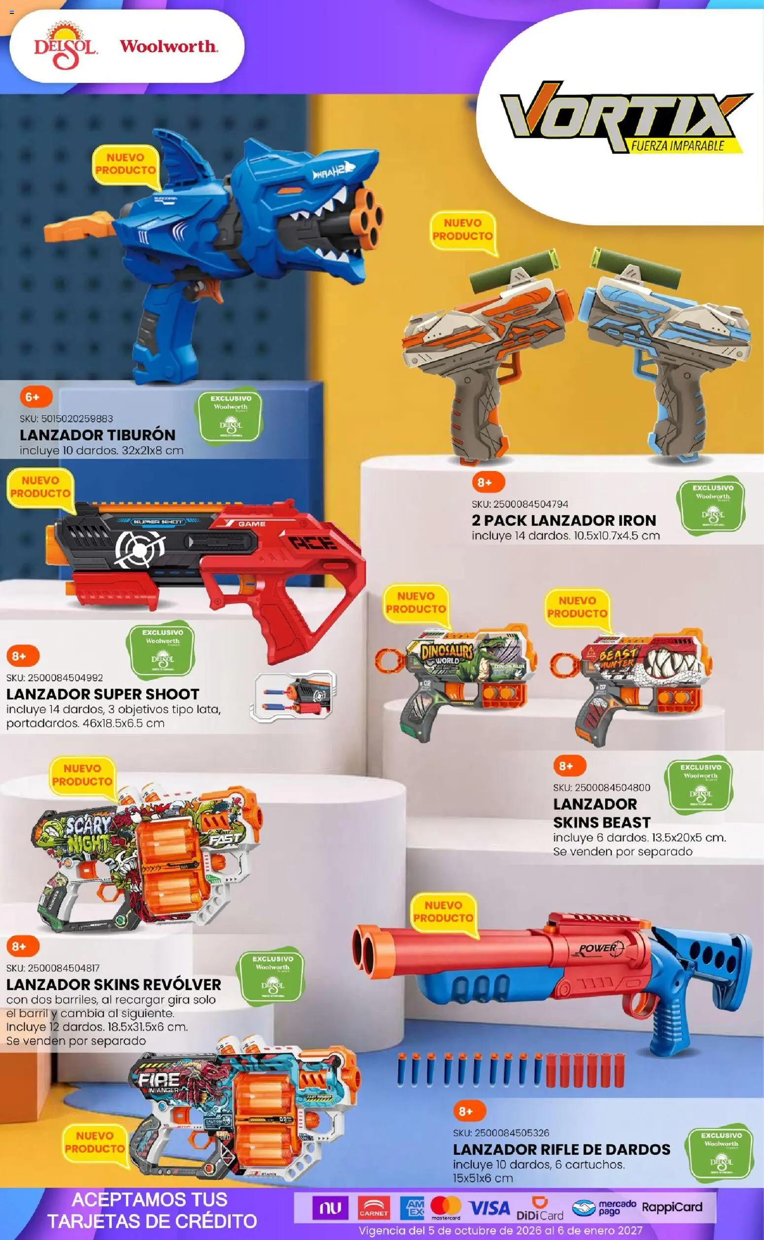 Nuevas ofertas de Del Sol y Woolworth válidas en toda la República Mexicana desde el 01/10/2026. ¡Encuentra las mejores ofertas en Del Sol y Woolworth catálogo El Castillo del Juguete! | Página: 192