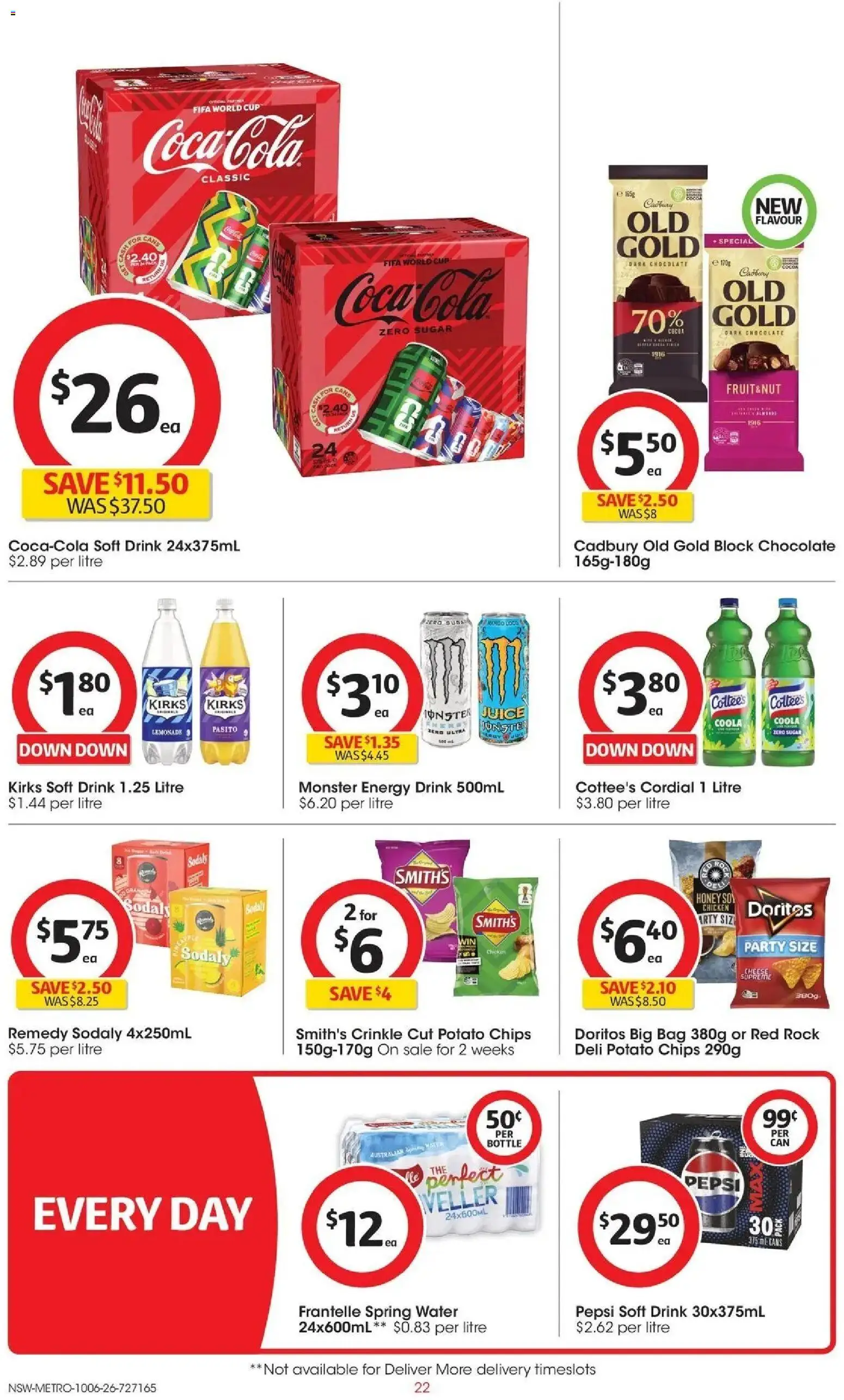 Coles catalogue - valid from 09.06.2026 | Page: 22 | Products: Juice, Coca Cola, Pepsi, Water