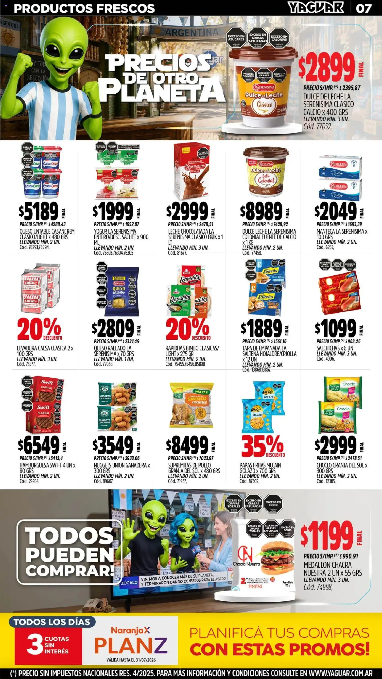 Yaguar - Oferta Semanal Misiones │ válido desde el 29/06/2026 | Página: 8 | Productos: Peso, Leche, Manteca, Yogur