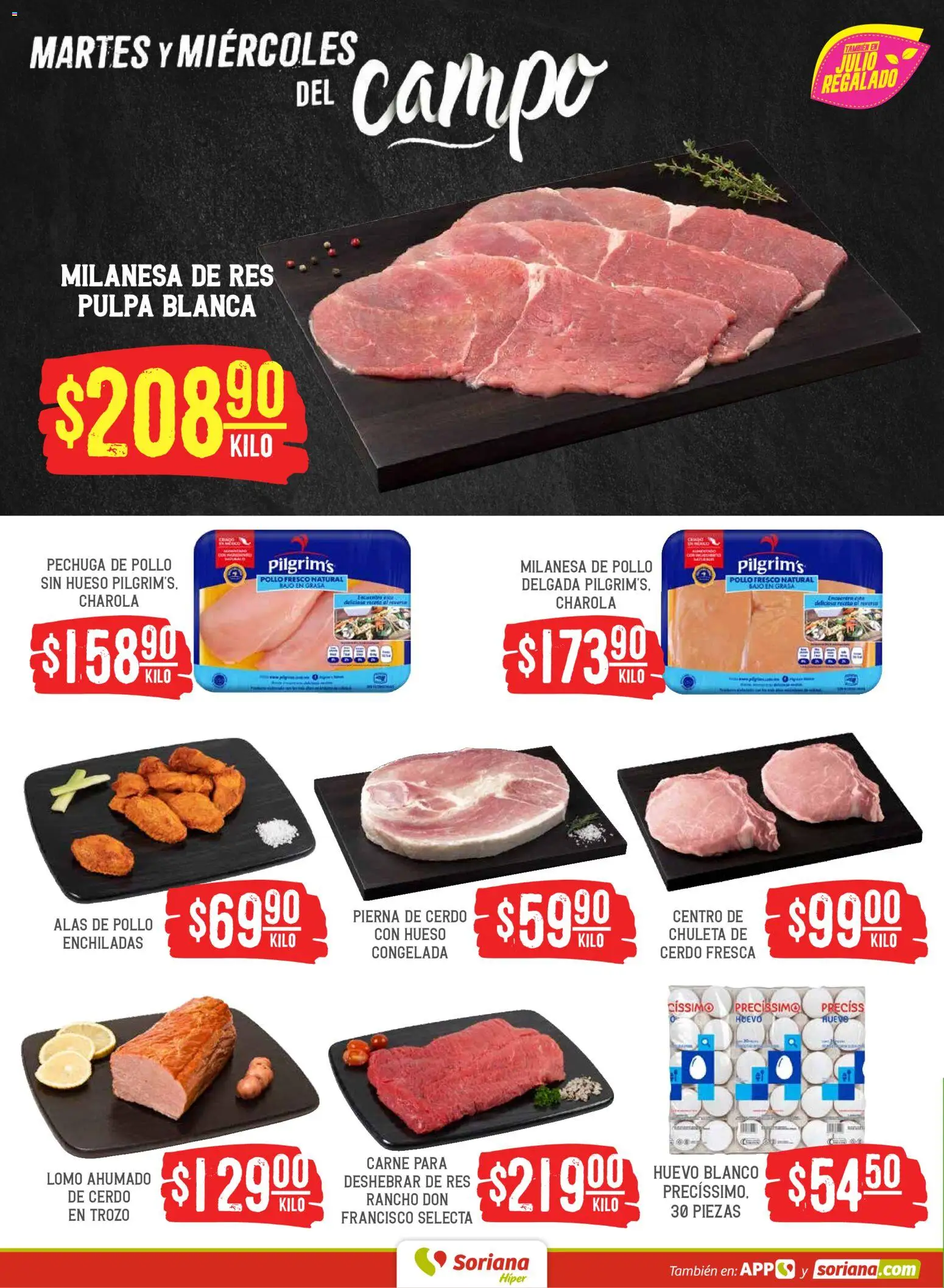 Nuevas ofertas de Soriana válidas en toda la República Mexicana desde el 23/06/2026. ¡Encuentra las mejores ofertas en Soriana Martes y Miércoles del Campo Híper: Nuevo León, Ciudad Victoria y Tampico! | Página: 4 | Productos: Pollo, Milanesa, Cerdo, Res