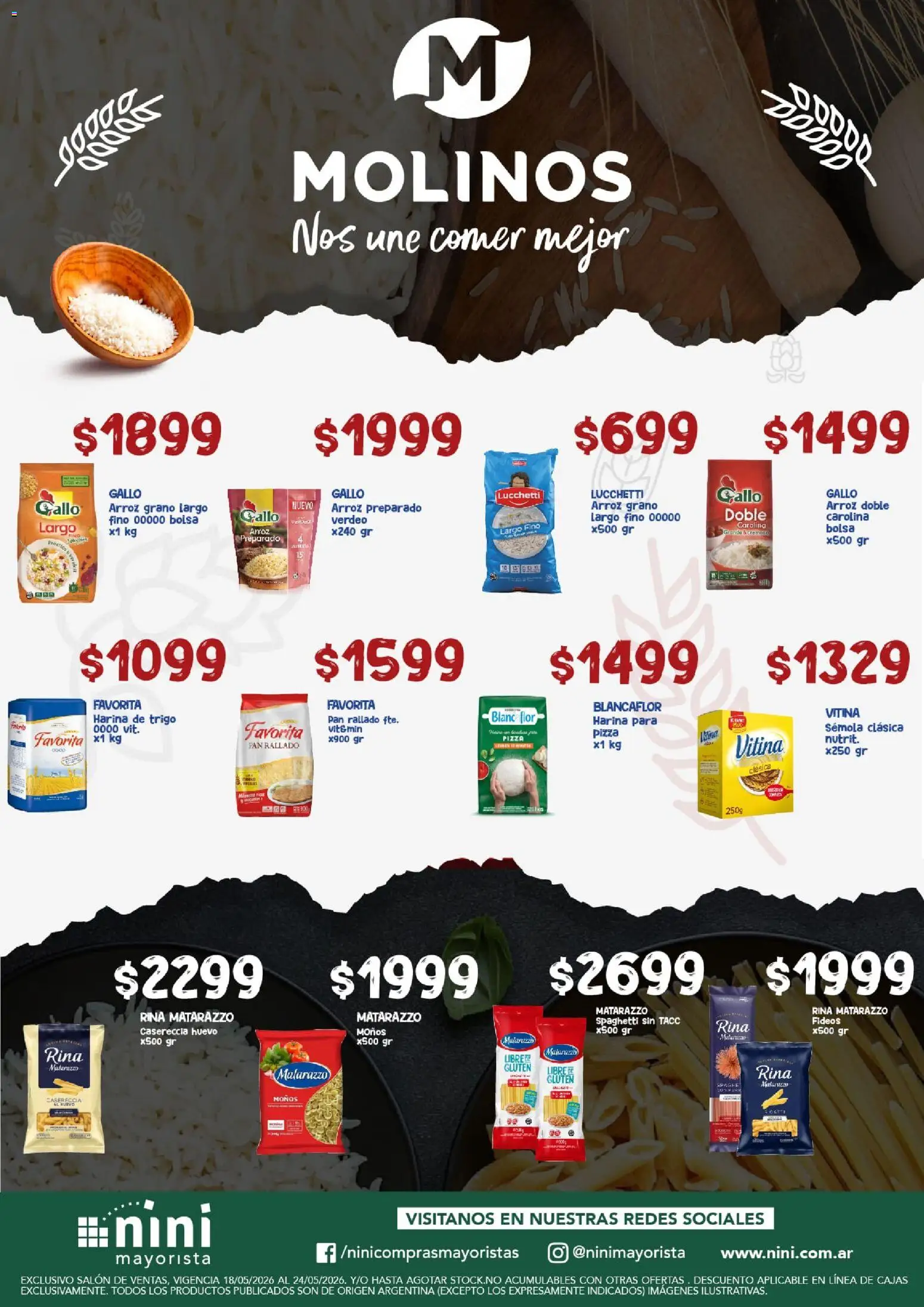 NINI Mayorista ofertas │ válido desde el 18.05.2026 | Página: 25 | Productos: Bolsa, Harina, Pizza, Arroz