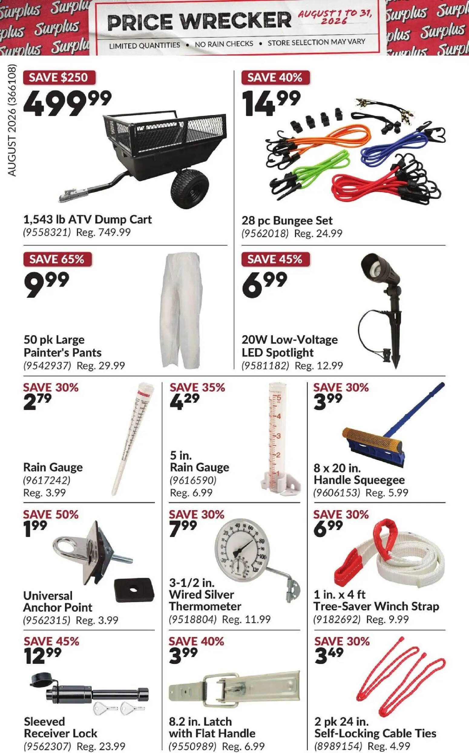 Princess Auto flyer valid from Aug 1, 2026 | Page: 25 | Products: PC, Cable, Thermometer, Pants