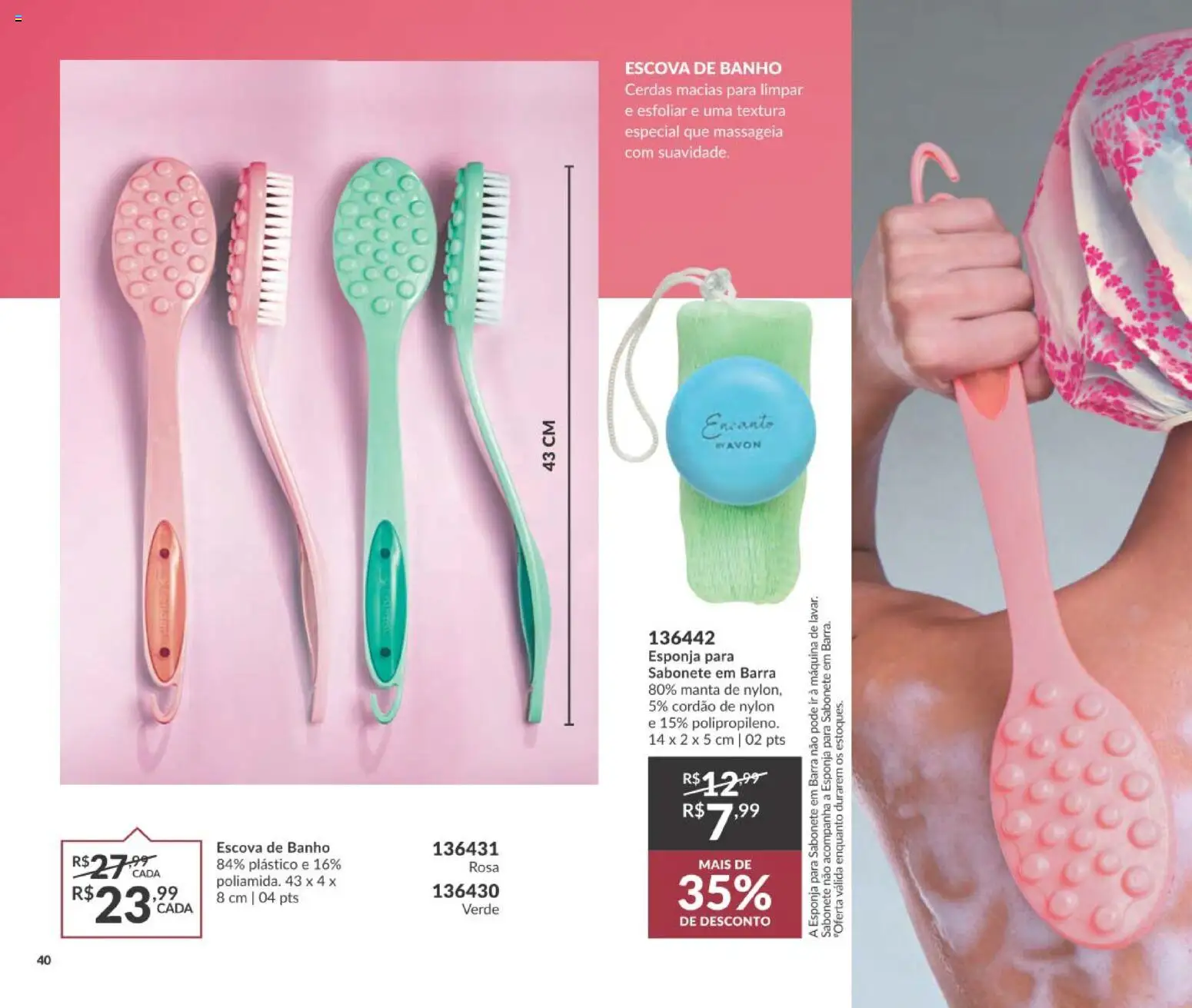 Avon Folheto - válido de 29/06/2026 | Página: 48 | Produtos: Esponja, Escova, Sabonete