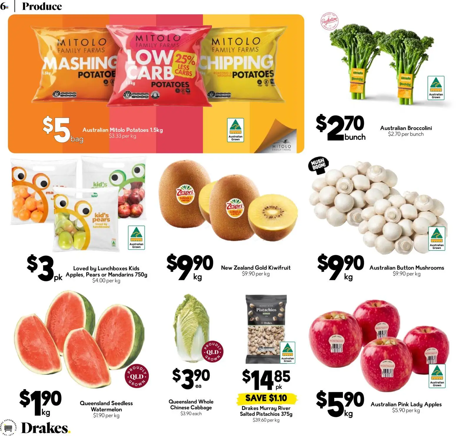 Drakes catalogue - valid from 13.05.2026 | Page: 6 | Products: Apples, Kiwifruit, Mandarins, Potatoes