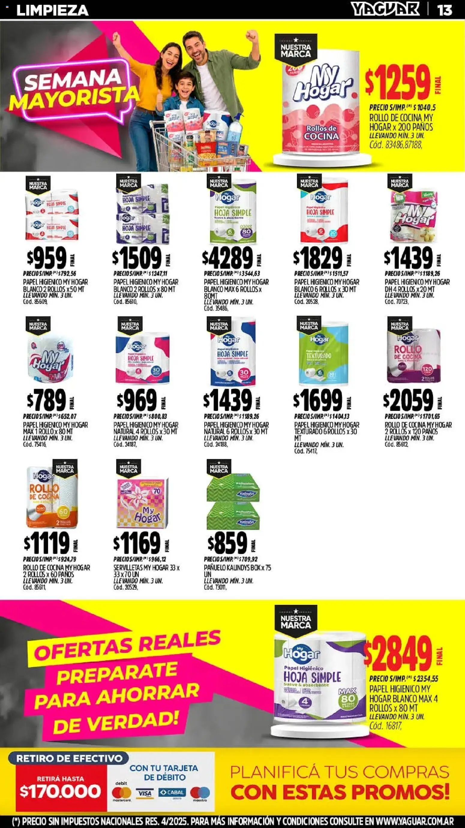 Yaguar - Oferta Semanal Trelew │ válido desde el 18.05.2026 | Página: 13 | Productos: Papel higiénico, Pañuelo, Cocina, Servilletas