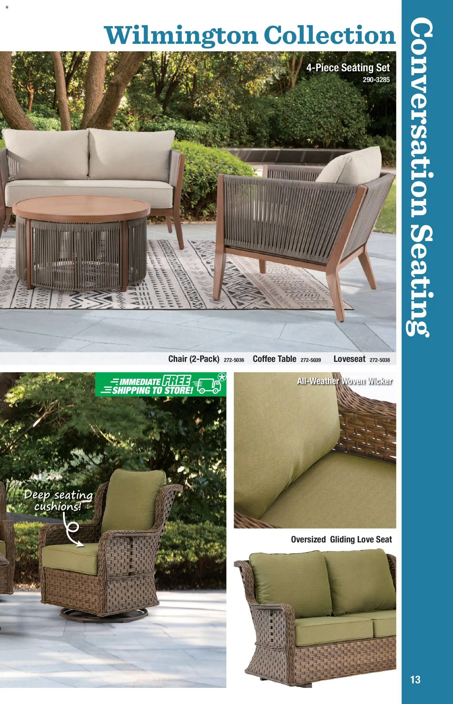 Menards Outdoor Living Catalogue - valid from 02/04/2026 | Page: 13 | Products: Coffee table, Table, Coffee, Loveseat