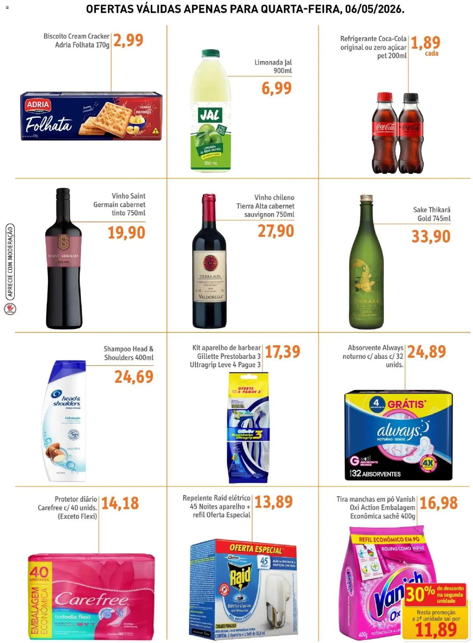 Sonda Folheto - válido de 06.05.2026 | Página: 3 | Produtos: Vinho, Repelente, Aparelho de barbear, Vanish