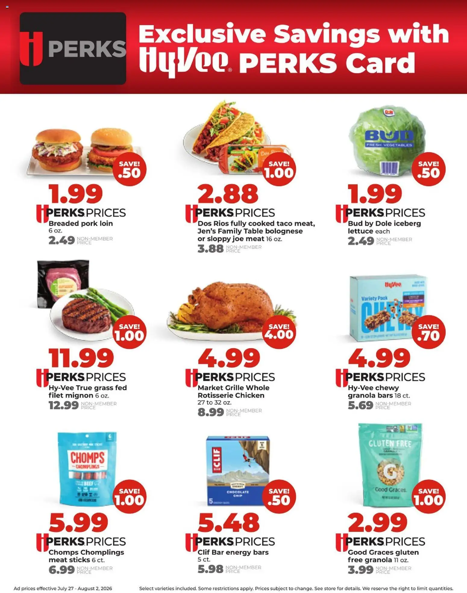 HyVee Weekly Ad - valid from 07/27/2026 | Page: 5 | Products: Lettuce, Table, Pork, Vegetables