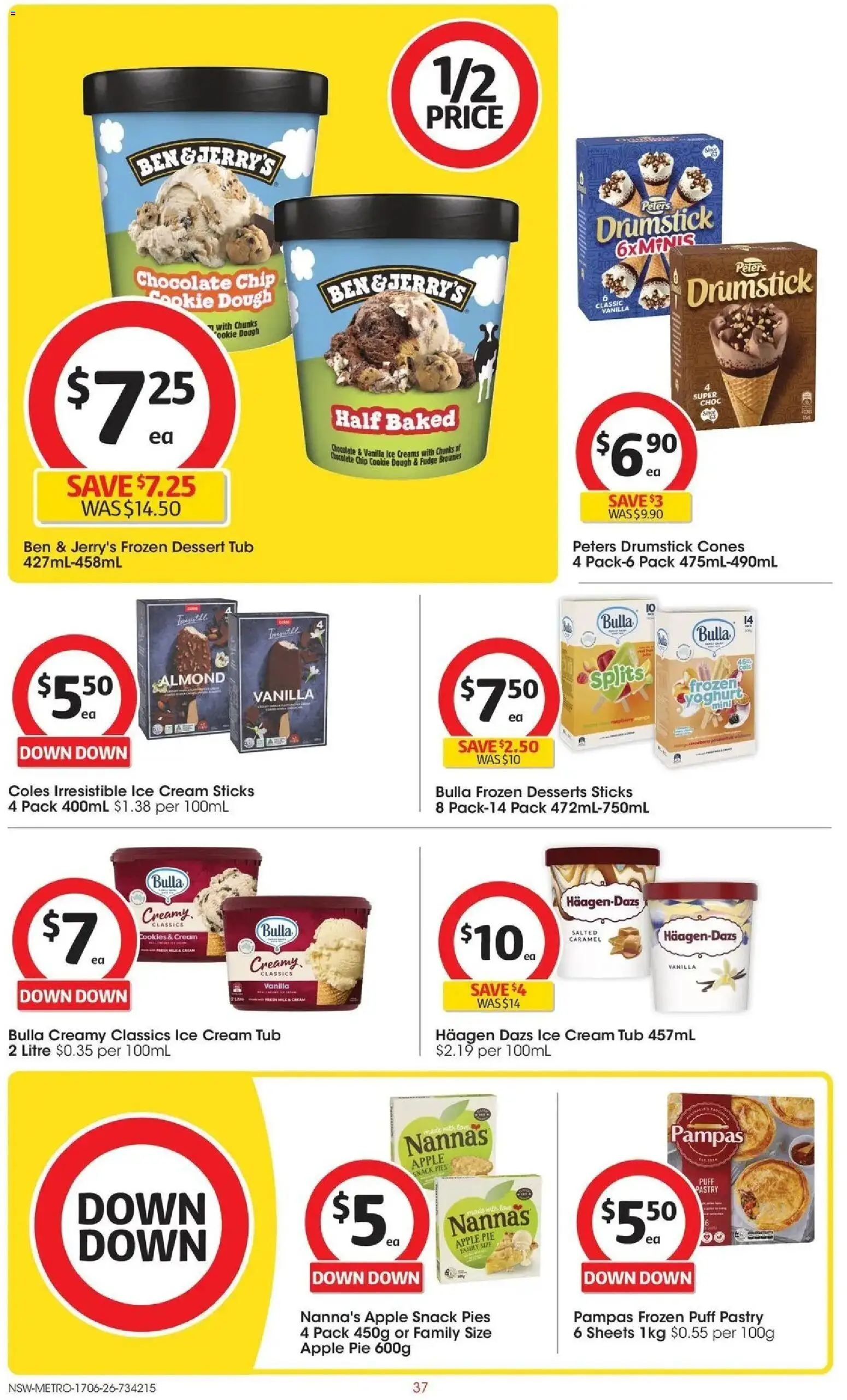 Coles catalogue - valid from 16.06.2026 | Page: 37 | Products: Milk, Chocolate, Pastry, Ice cream