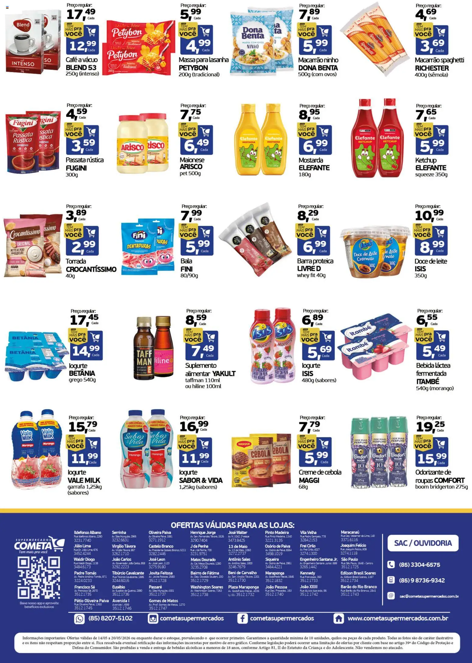 Cometa Supermercados Folheto - válido de 14.05.2026 | Página: 2 | Produtos: Leite, Base, Creme, Bebida